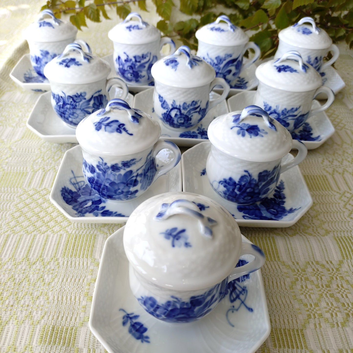 RoyalCopenhagenブルーフラワーカーブのカスタードカップソーサー1950年代～1970年代/Custard cup and saucer