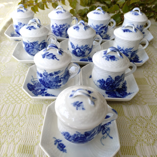 RoyalCopenhagenブルーフラワーカーブのカスタードカップソーサー1950年代～1970年代/Custard cup and saucer