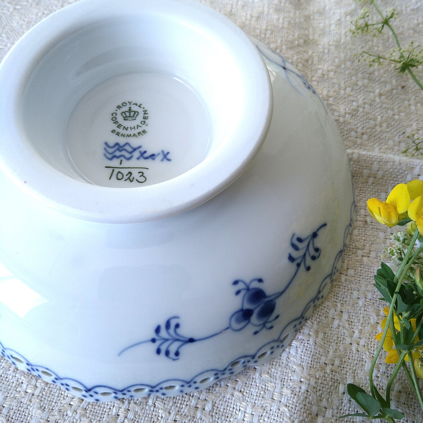 1969～1974年のRoyalCopenhagenフルレースの高台のお皿は直径約17.3㎝D/Full Lace High stand Plate17.3cmD