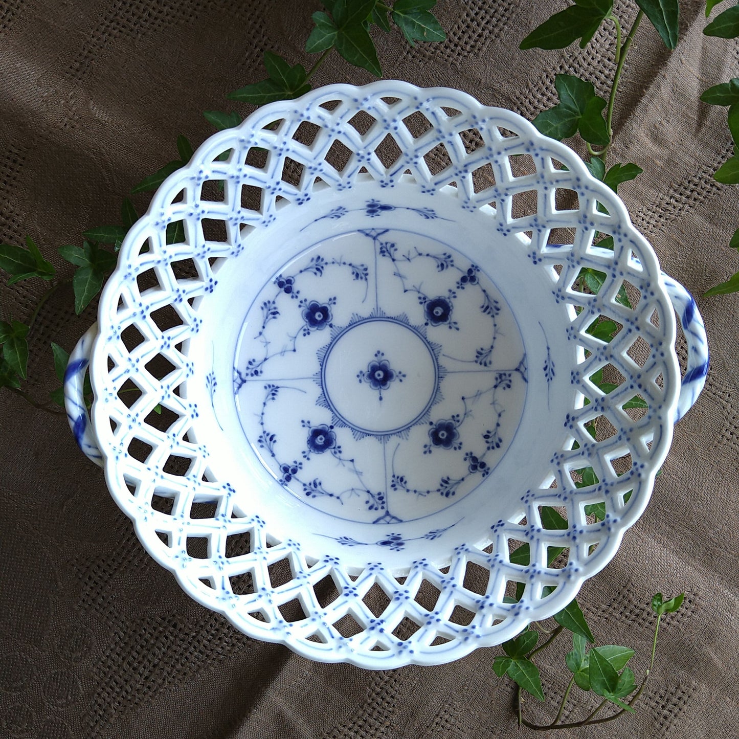 1894～1900年RoyalCopenhagenブルーフルーテッドオープンワークのバスケット/Openwork Baskets
