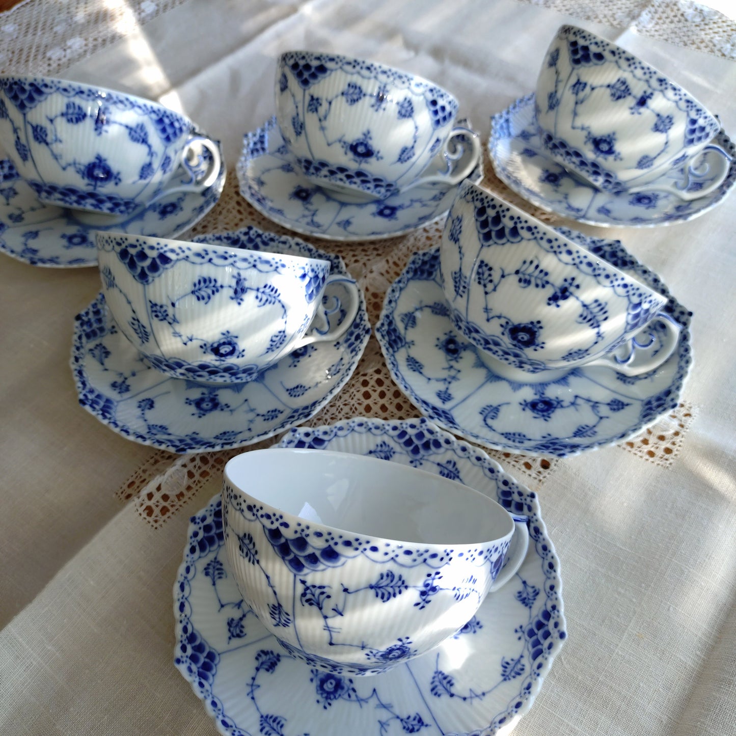1950～1970年代RoyalCopenhagenフルレースのモーニングカップソーサー大きいです/Full Lace, Morning cup and saucer