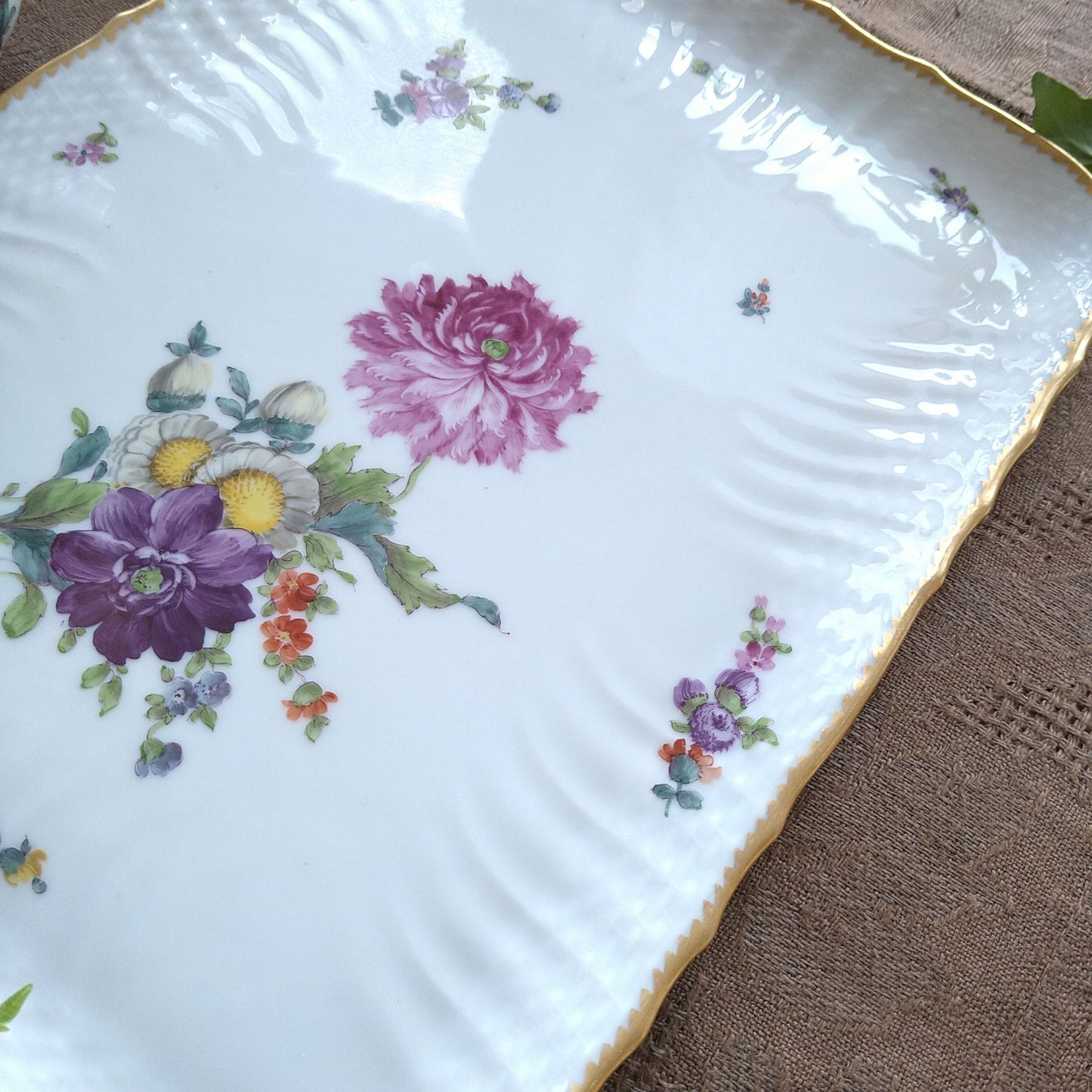 RoyalCopenhagenサクソンフラワーカスタードカップ12個トレイ付き/SaxonFlowerCusturdCupWithTray