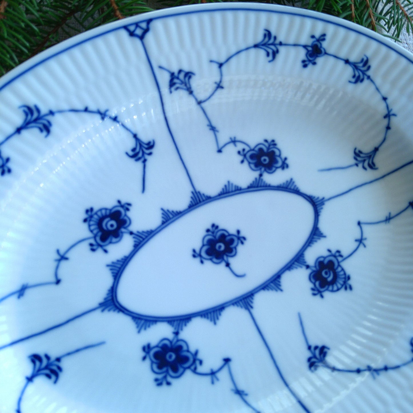 1957年RoyalCopenhagenブルーフルーテッドプレインの小さめ楕円皿25㎝×19.5㎝/BlueFlutedPlainOvalPlate