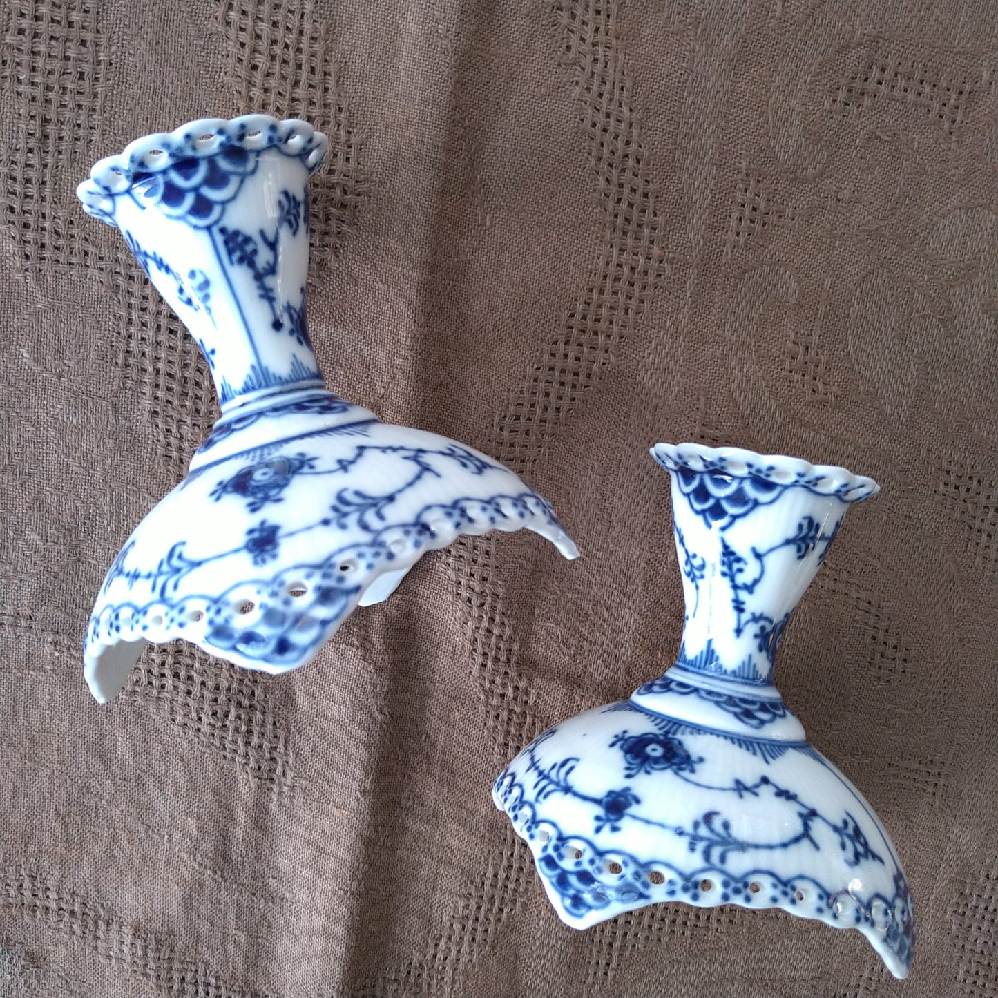 1975～1979年RoyalCopenhagenフルレースキャンドルスタンド、ペア/Full Lace Candle stand Pair