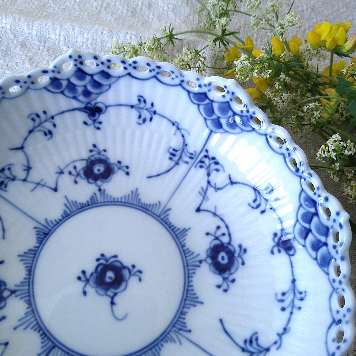 1969～1974年のRoyalCopenhagenフルレースの高台のお皿は直径約17.3㎝D/Full Lace High stand Plate17.3cmD