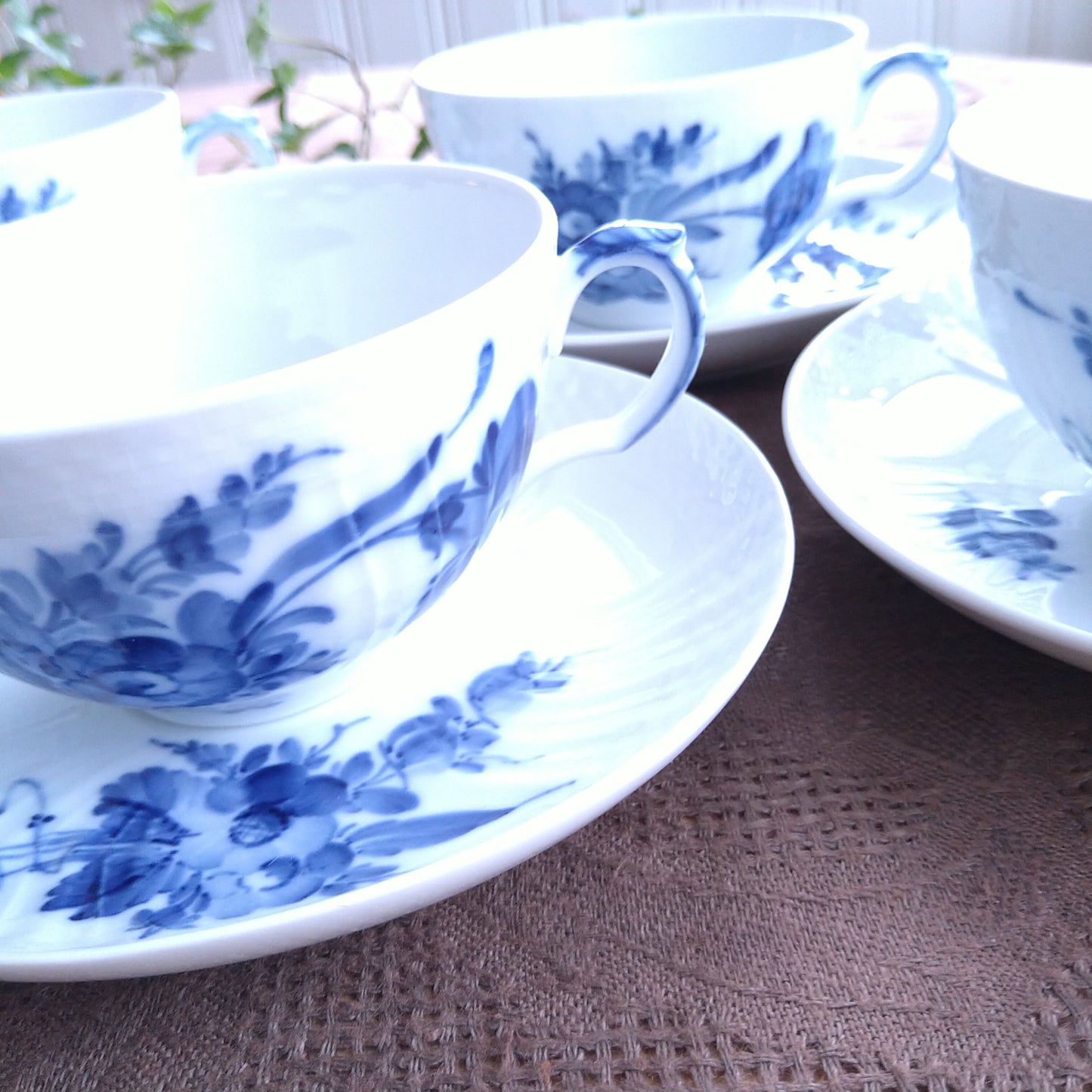 ブルーフラワーカーブ モーニングカップソーサー/BlueFlowerCurveMorningCupSaucer