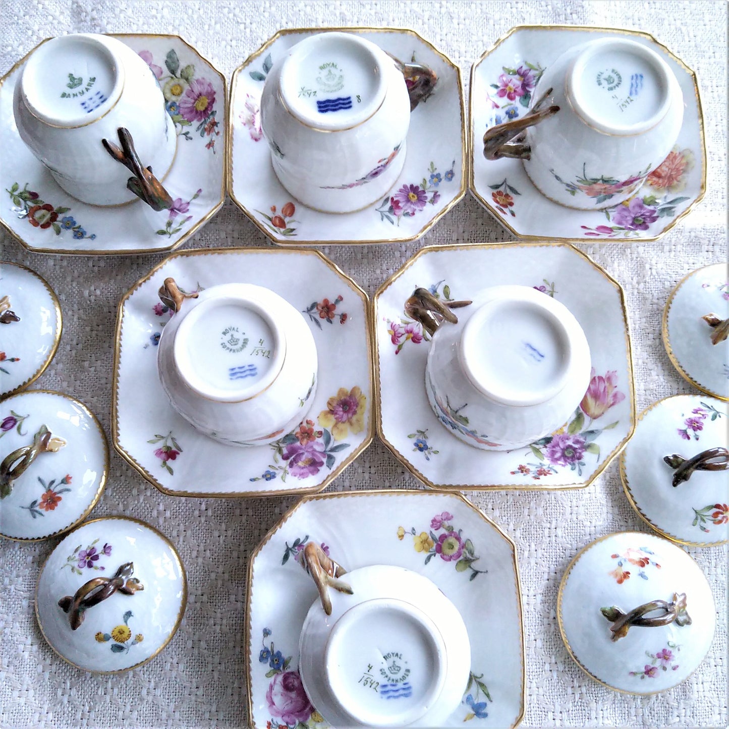 1870～1922年RoyalCopenhagenサクソンフラワーのカスタードカップソーサー/SaxonFlowerCremecupSaucer