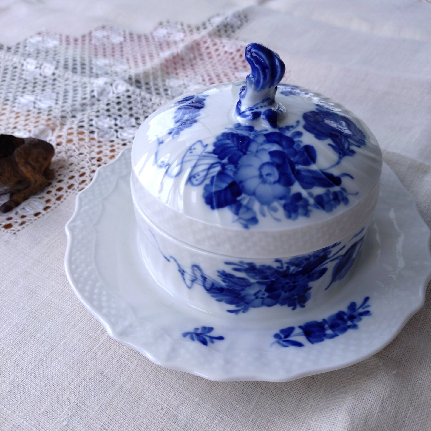 1967/1968年RoyalCopenhagenブルーフラワーカーブのバターケース/バターディッシュ直径約17.5㎝D/Butter dish