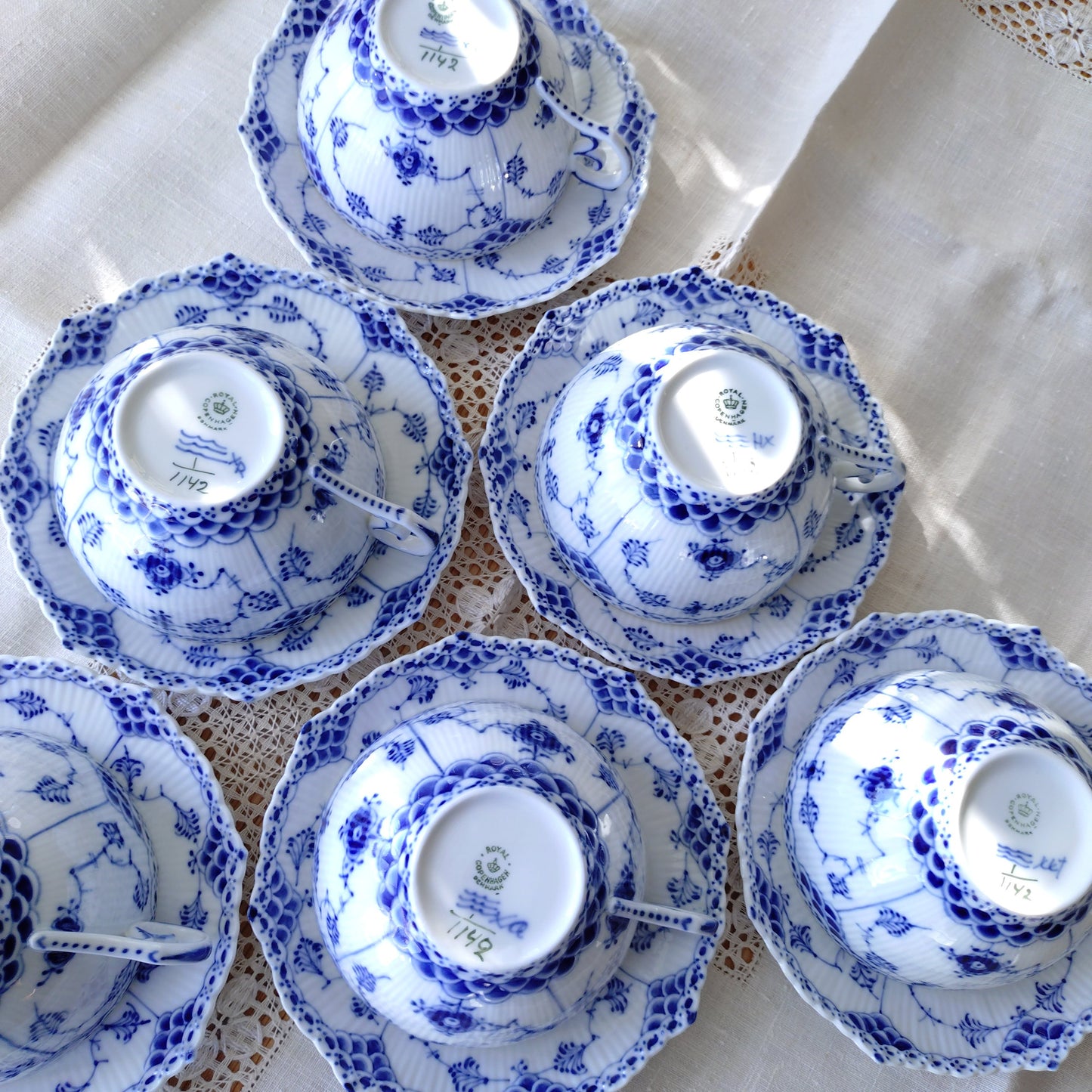 1950～1970年代RoyalCopenhagenフルレースのモーニングカップソーサー大きいです/Full Lace, Morning cup and saucer