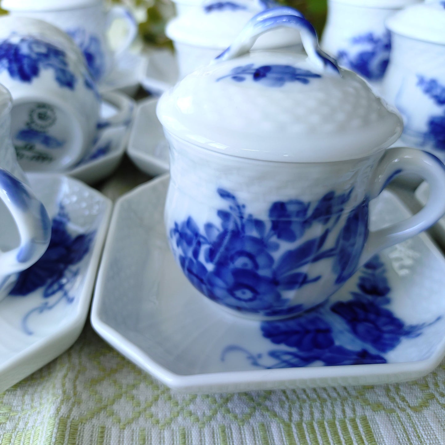 RoyalCopenhagenブルーフラワーカーブのカスタードカップソーサー1950年代～1970年代/Custard cup and saucer