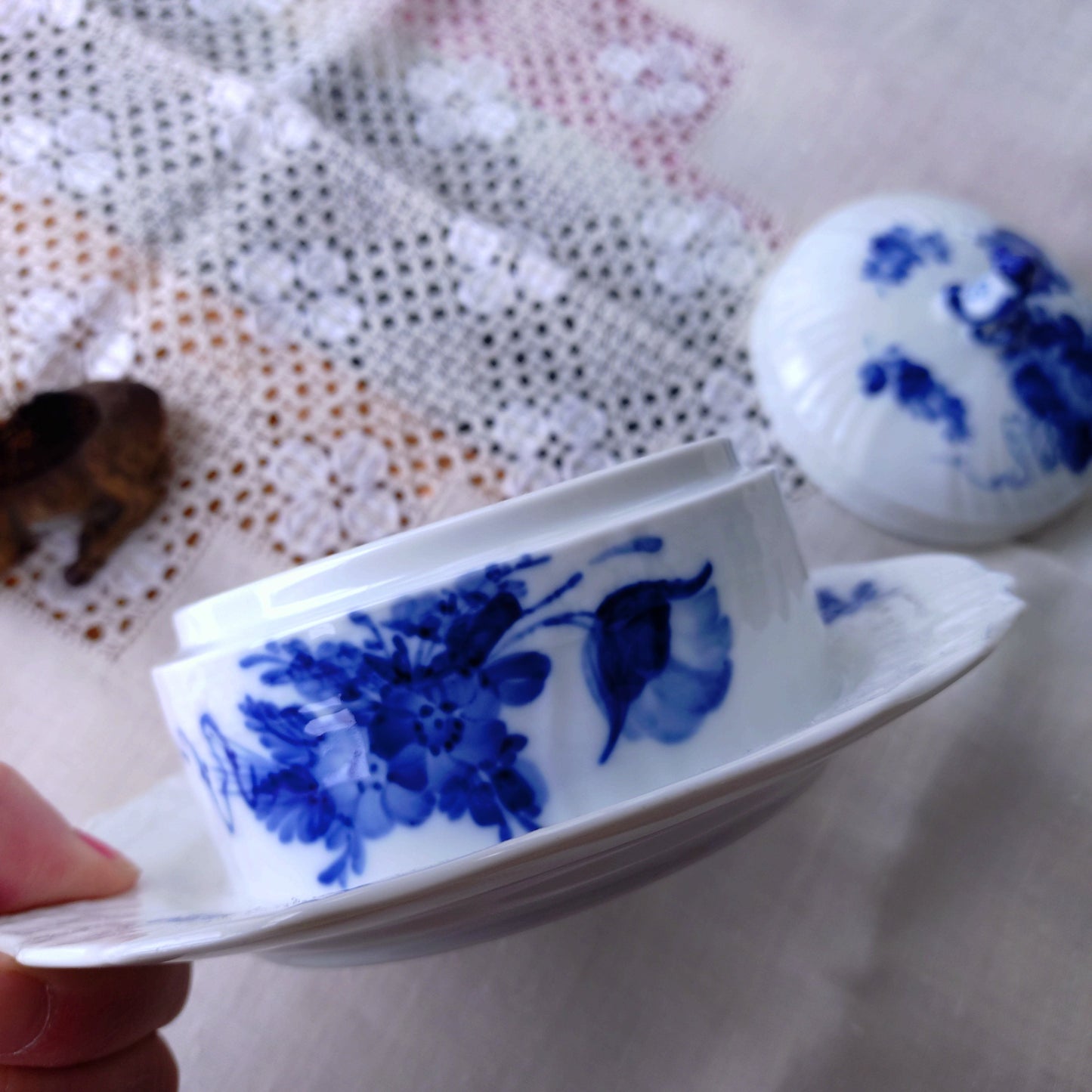 1967/1968年RoyalCopenhagenブルーフラワーカーブのバターケース/バターディッシュ直径約17.5㎝D/Butter dish