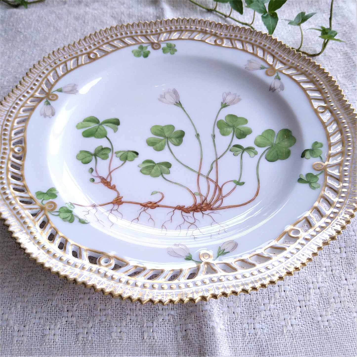 1900年代前半RoyalCopenhagenフローラダニカのレースプレート約22.5㎝/FloraDanicaLacePlate ca22.5cm