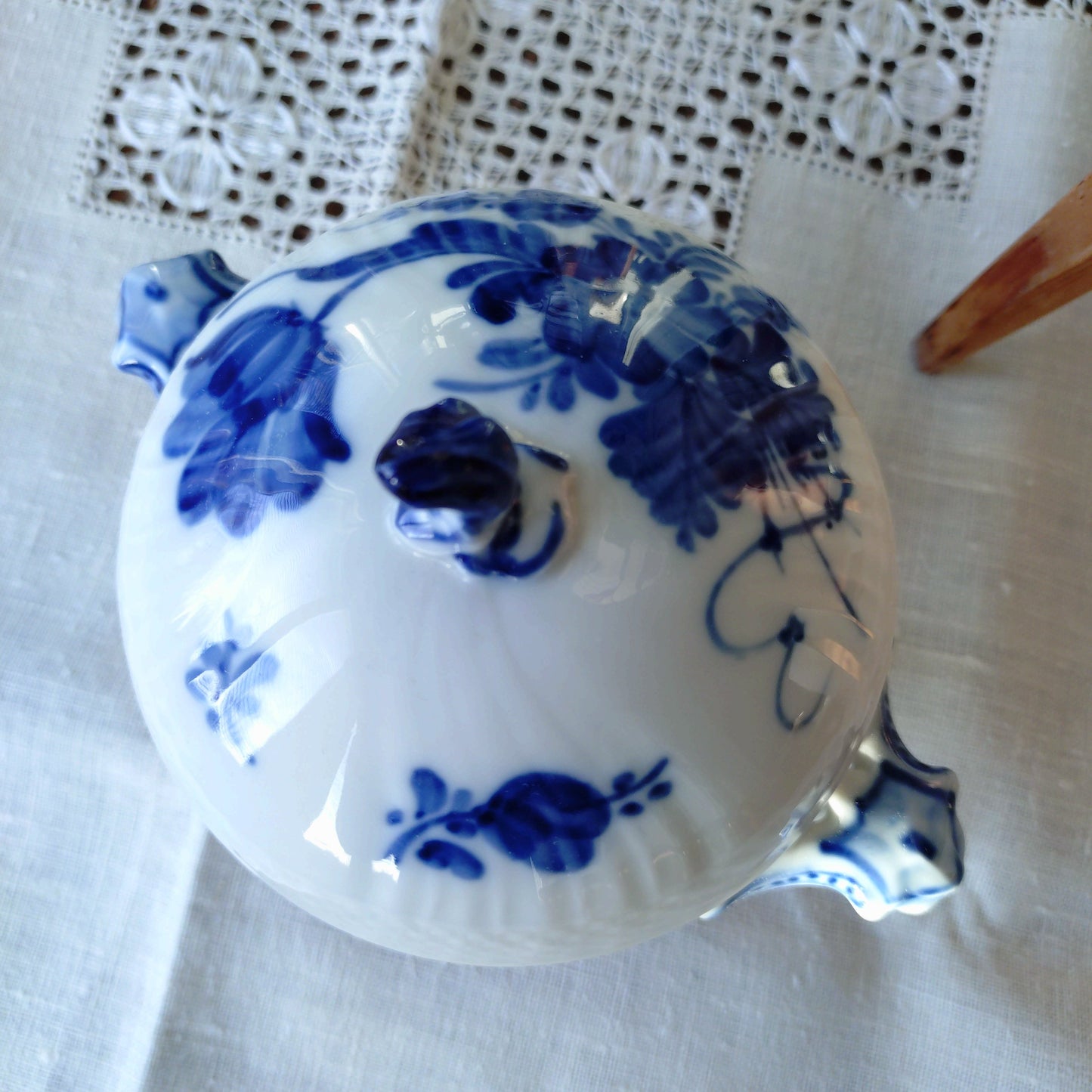 1969～1974年RoyalCopenhagenブルーフラワーカーブ把手付きシュガーポット高さ11.5㎝/BlueFlowerCurveSugarpot11.5cm H