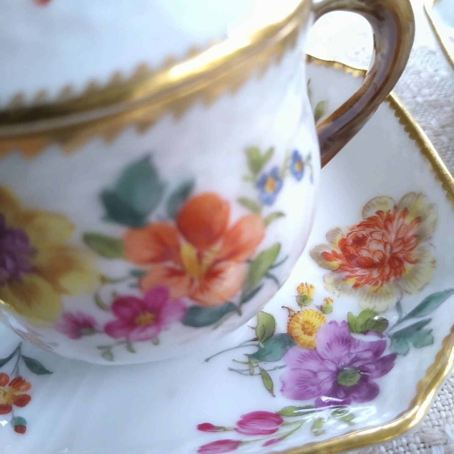 1870～1922年RoyalCopenhagenサクソンフラワーのカスタードカップソーサー/SaxonFlowerCremecupSaucer