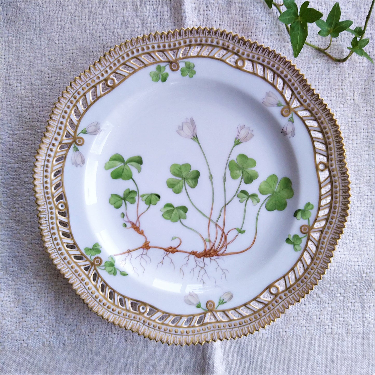 1900年代前半RoyalCopenhagenフローラダニカのレースプレート約22.5㎝/FloraDanicaLacePlate ca22.5cm