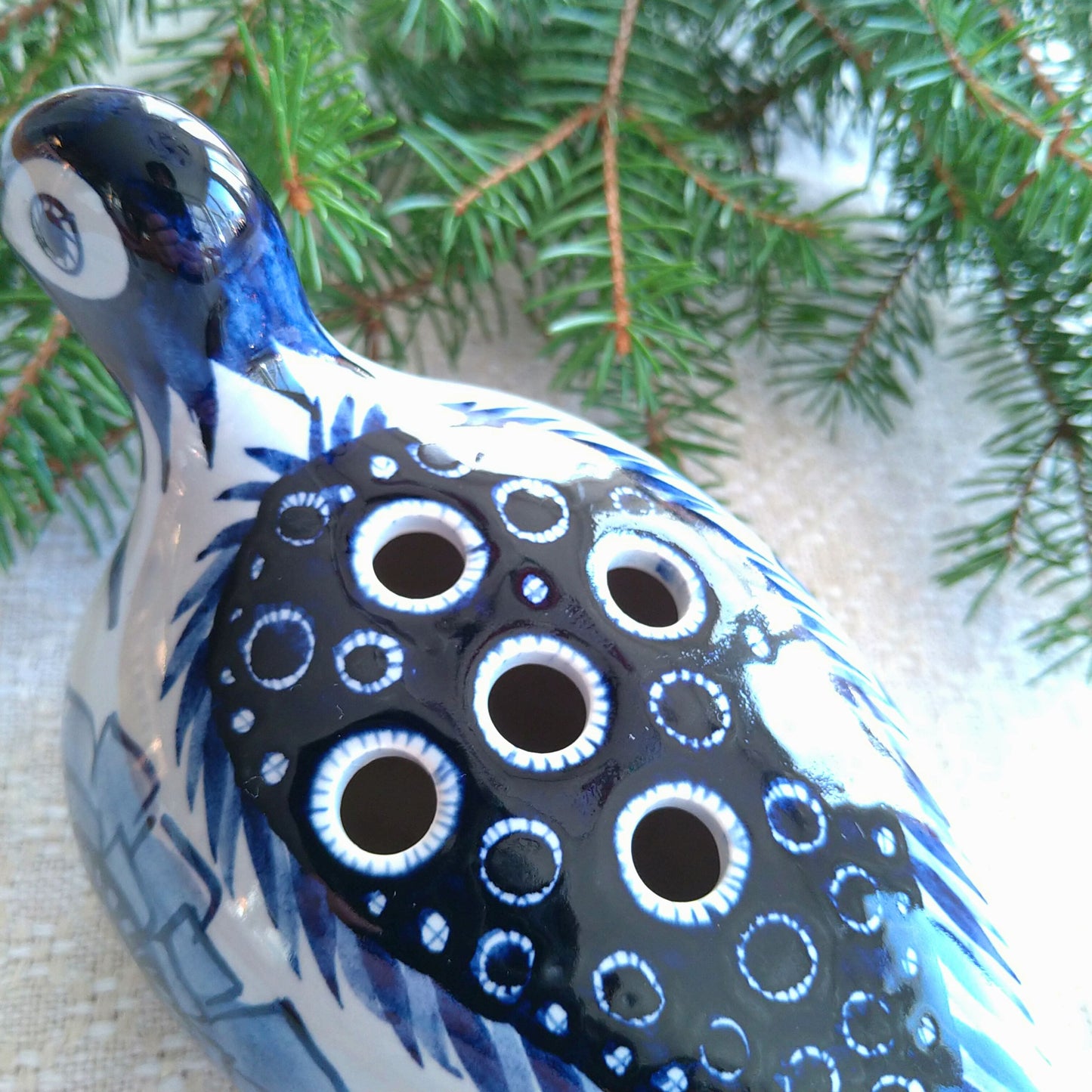 Aluminiaアルミニアの青い鳥のチューリップベース全長約17㎝L/TuripVase