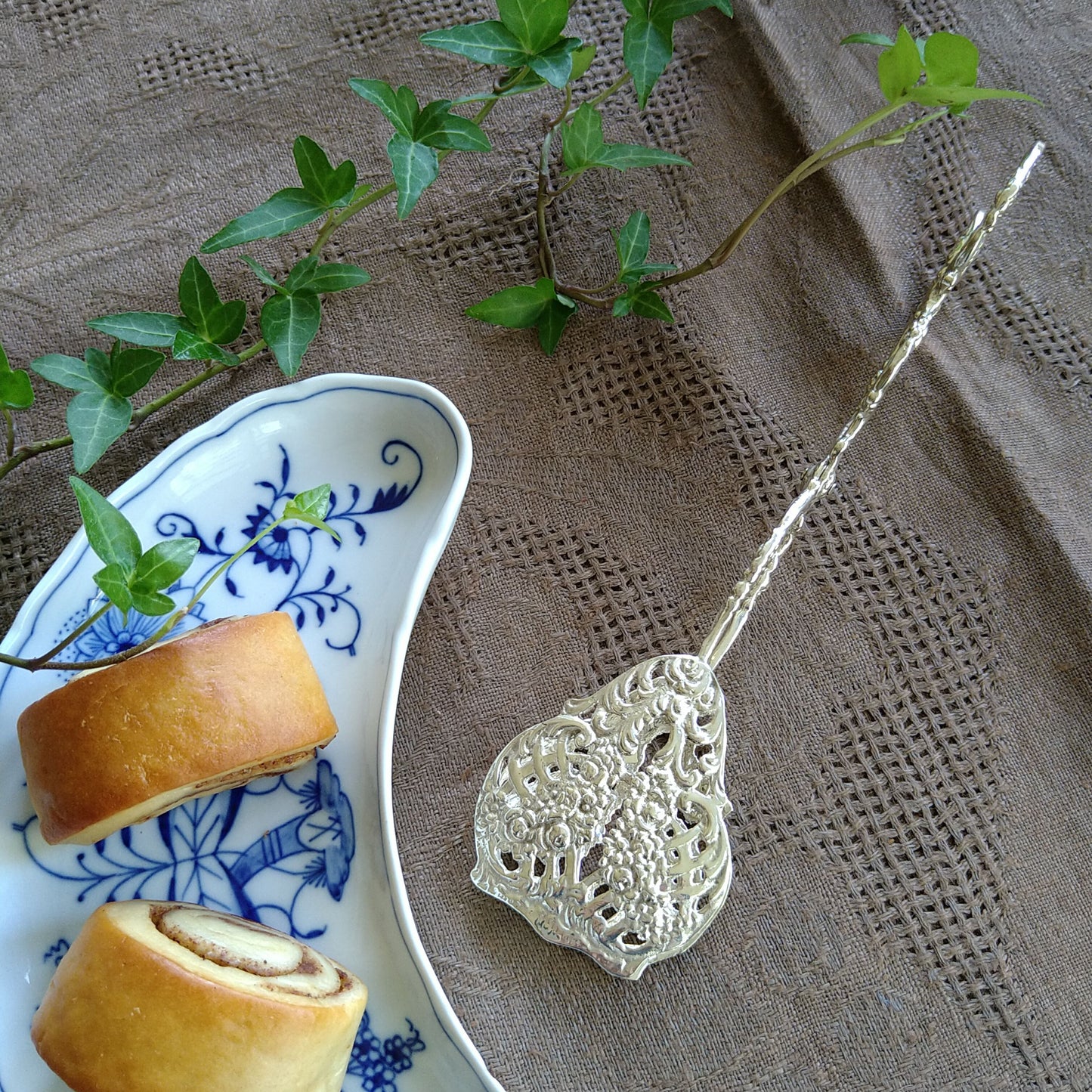 銀製小玫瑰花束蛋糕夾