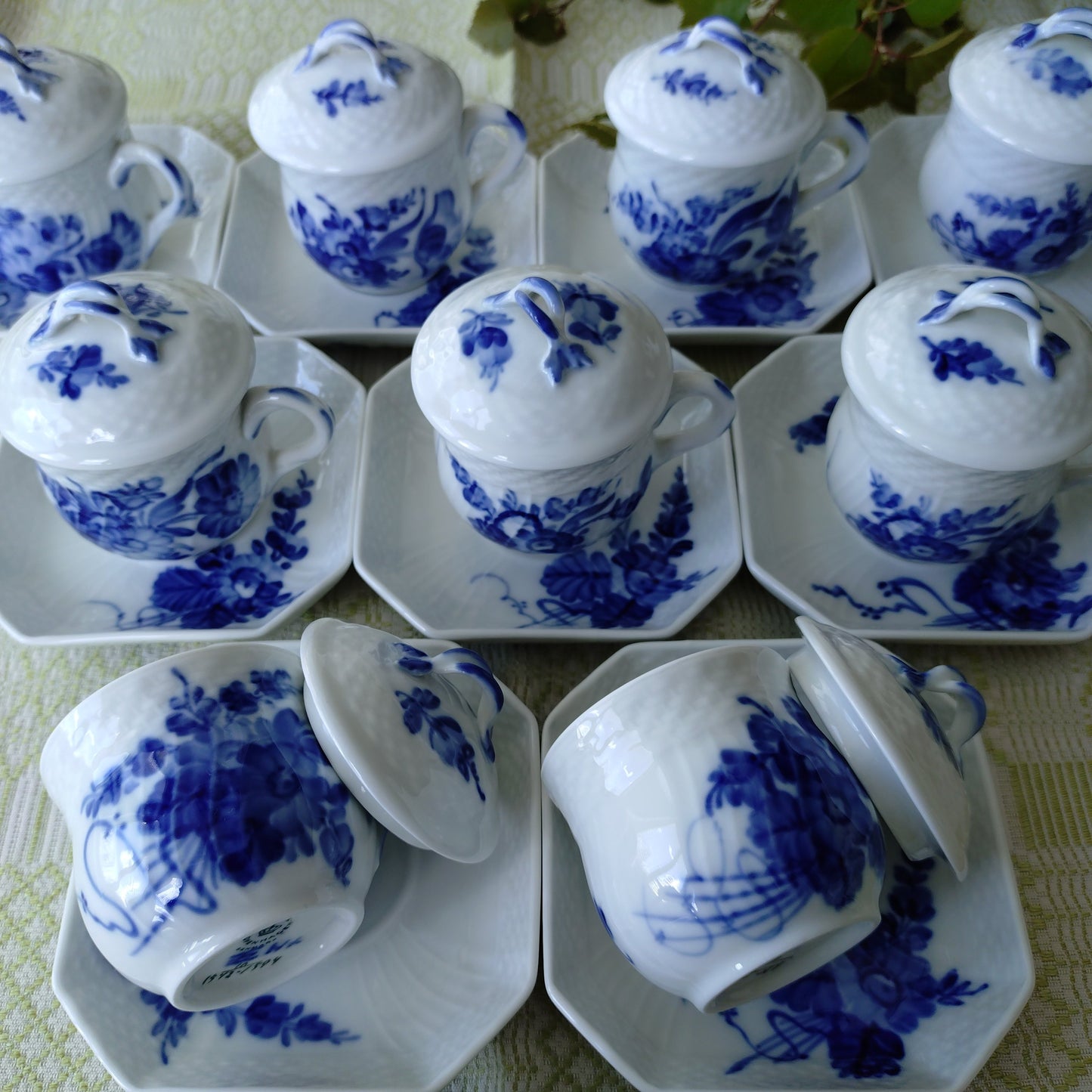 RoyalCopenhagenブルーフラワーカーブのカスタードカップソーサー1950年代～1970年代/Custard cup and saucer