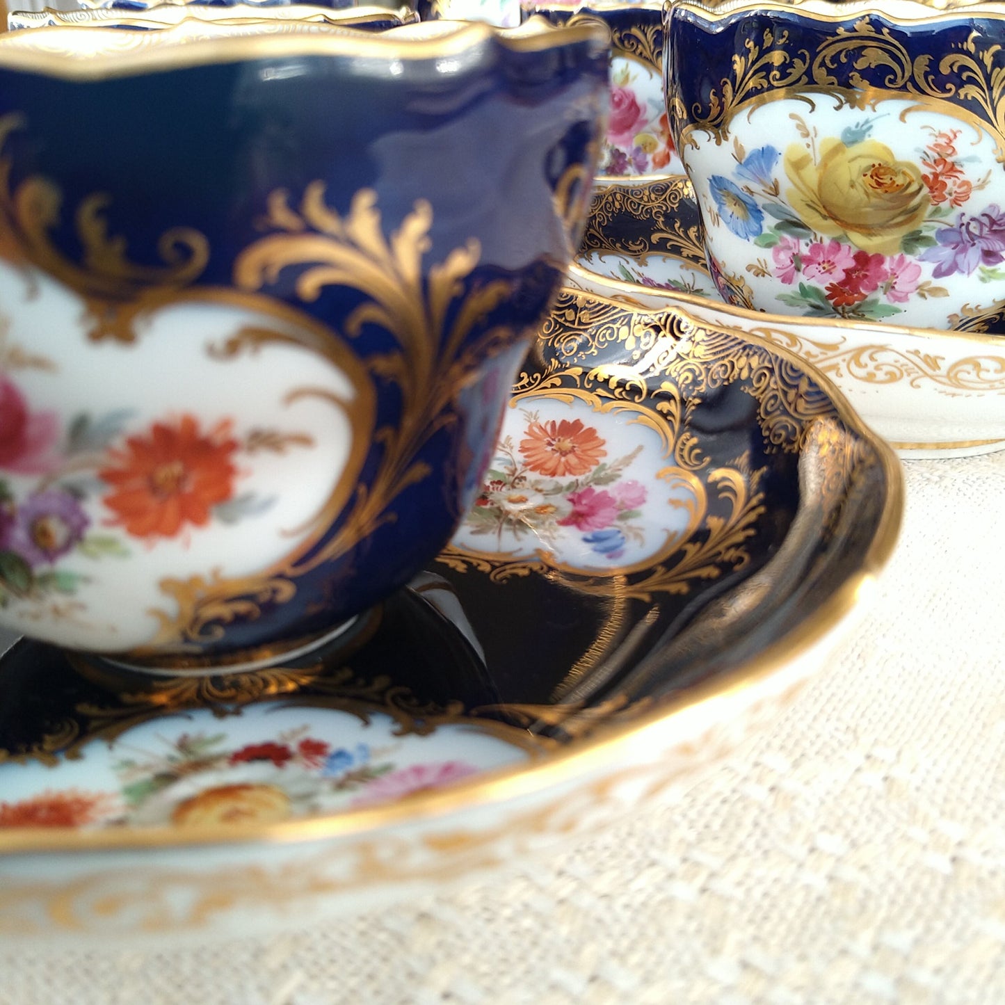 Meissen コバルトドイツフラワー6人用コーヒーサービス/Cobalt Coffee set for six person