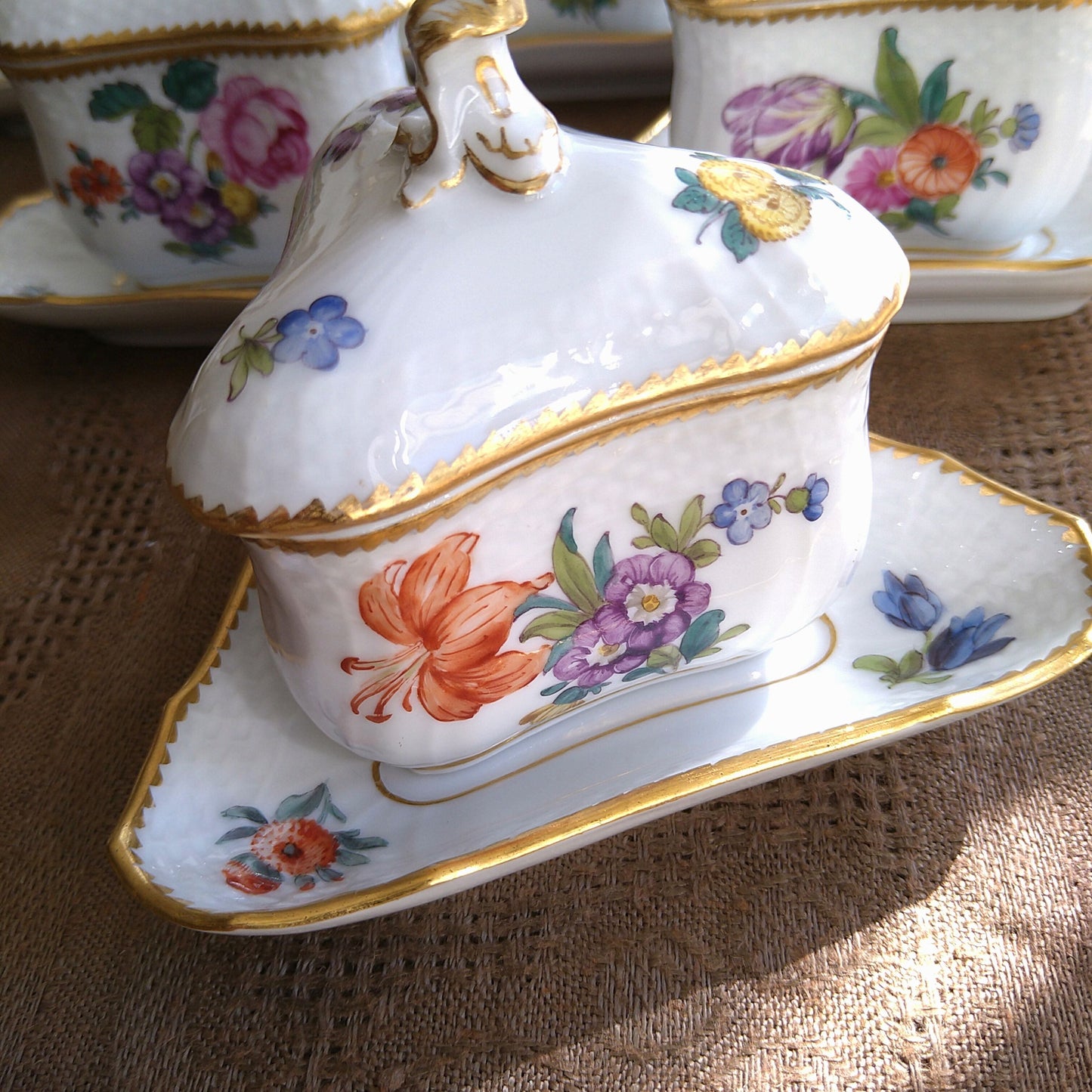 Royal Copenhagenサクソンフラワー三角カスタードカップソーサー/SaxonFlower Custurd cup and saucer