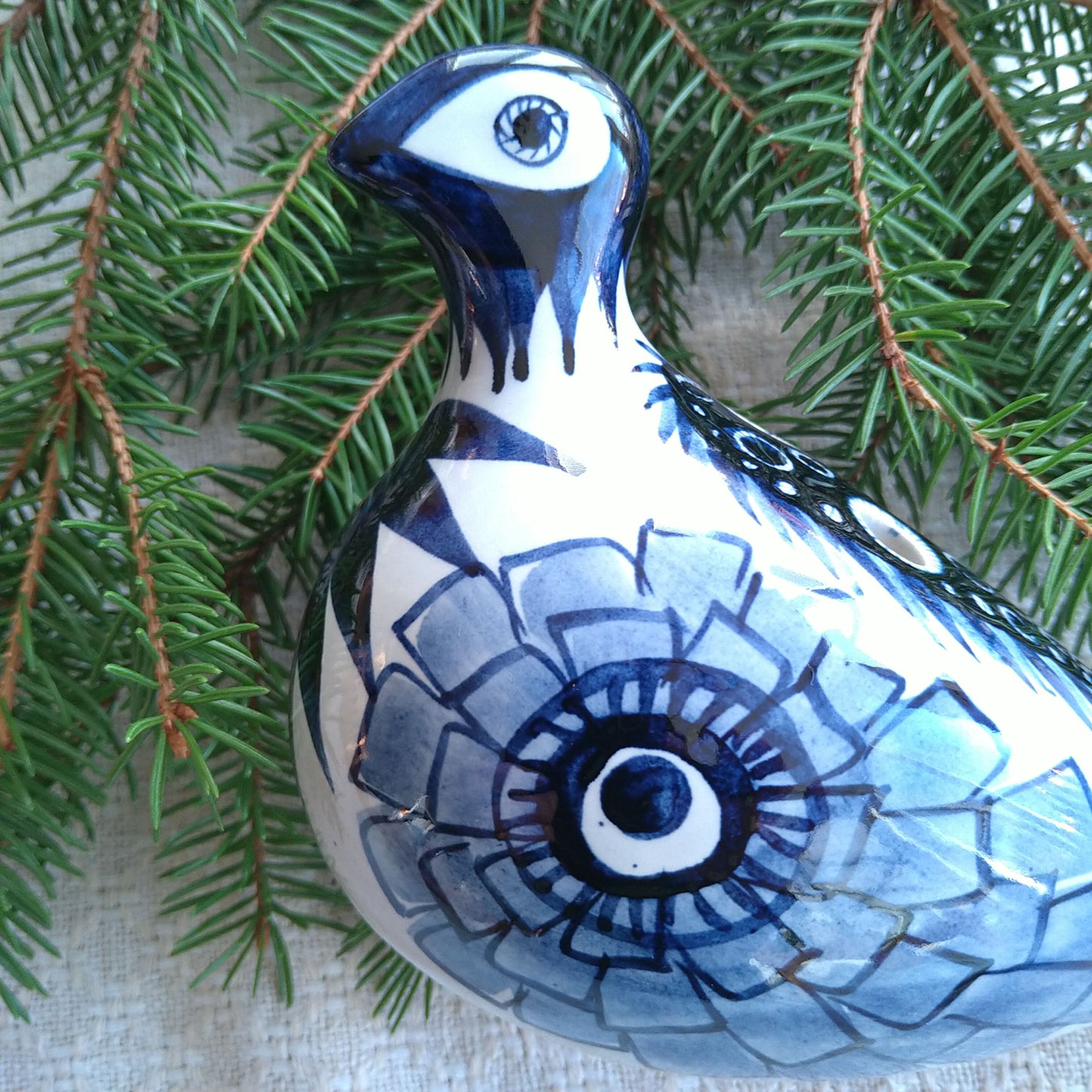 Aluminiaアルミニアの青い鳥のチューリップベース全長約17㎝L/TuripVase