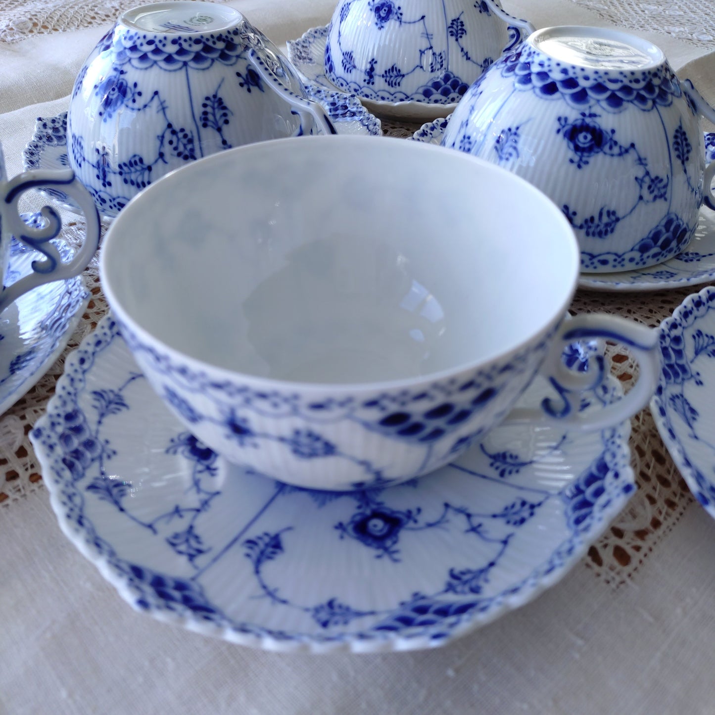 1950～1970年代RoyalCopenhagenフルレースのモーニングカップソーサー大きいです/Full Lace, Morning cup and saucer