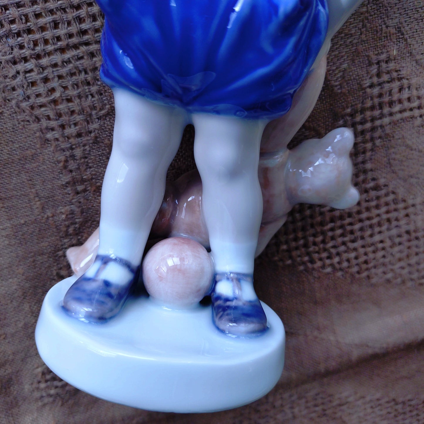 The boy with the Royal Copenhagen teddy bear is approximately 18.5 cm (H).