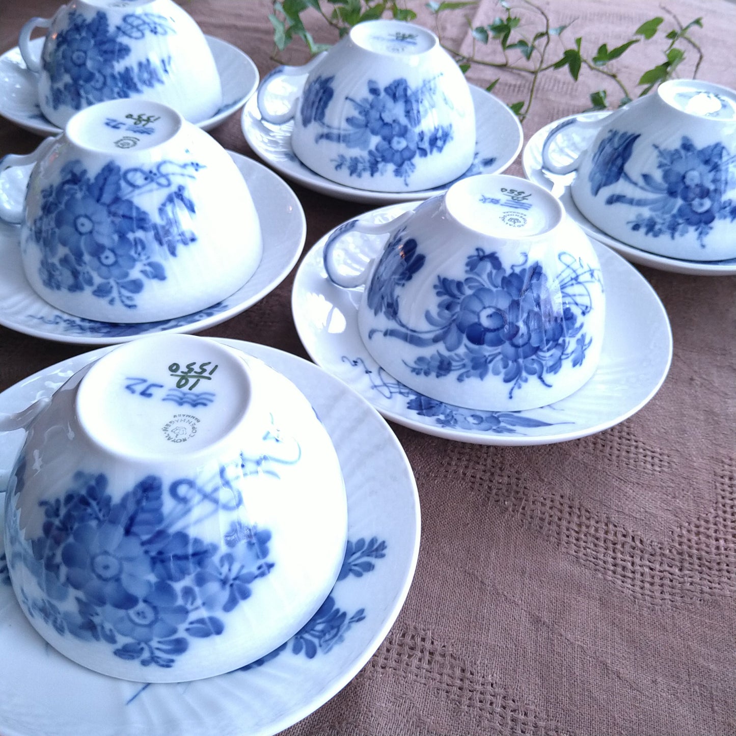 ブルーフラワーカーブ モーニングカップソーサー/BlueFlowerCurveMorningCupSaucer