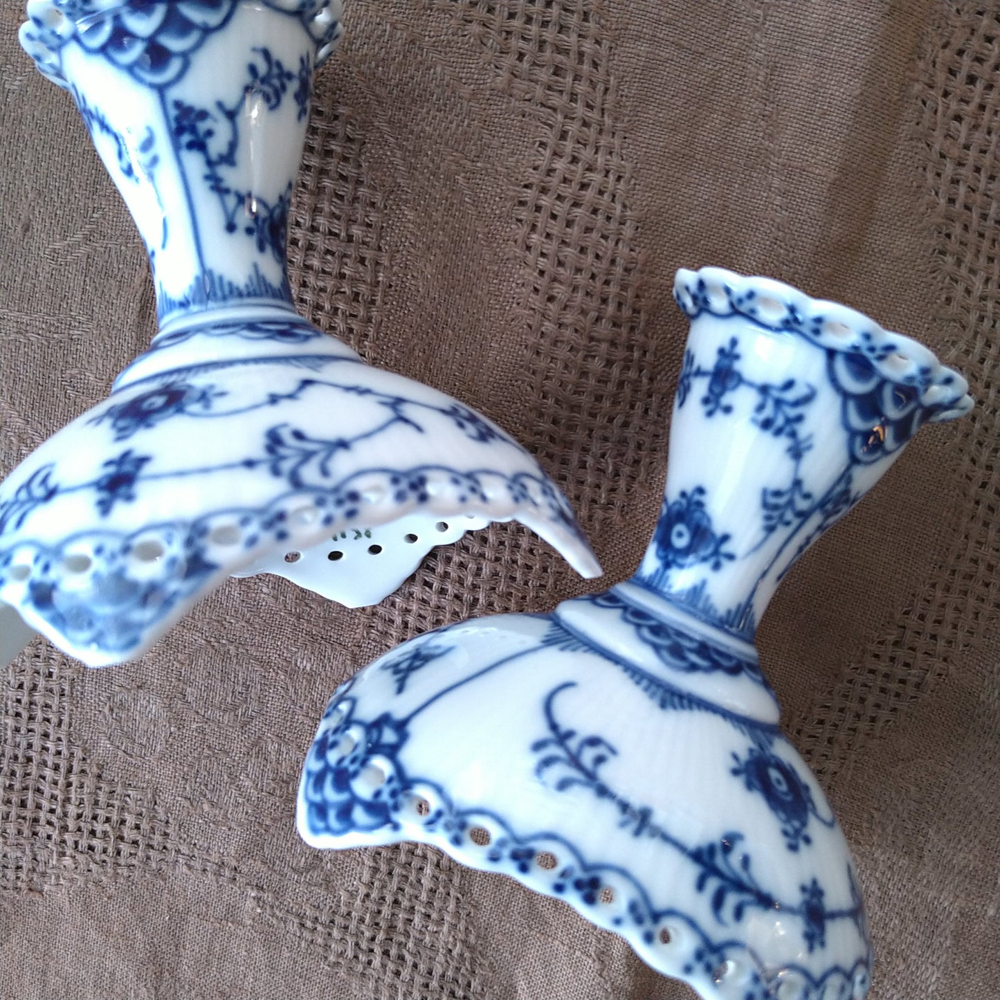 1975～1979年RoyalCopenhagenフルレースキャンドルスタンド、ペア/Full Lace Candle stand Pair