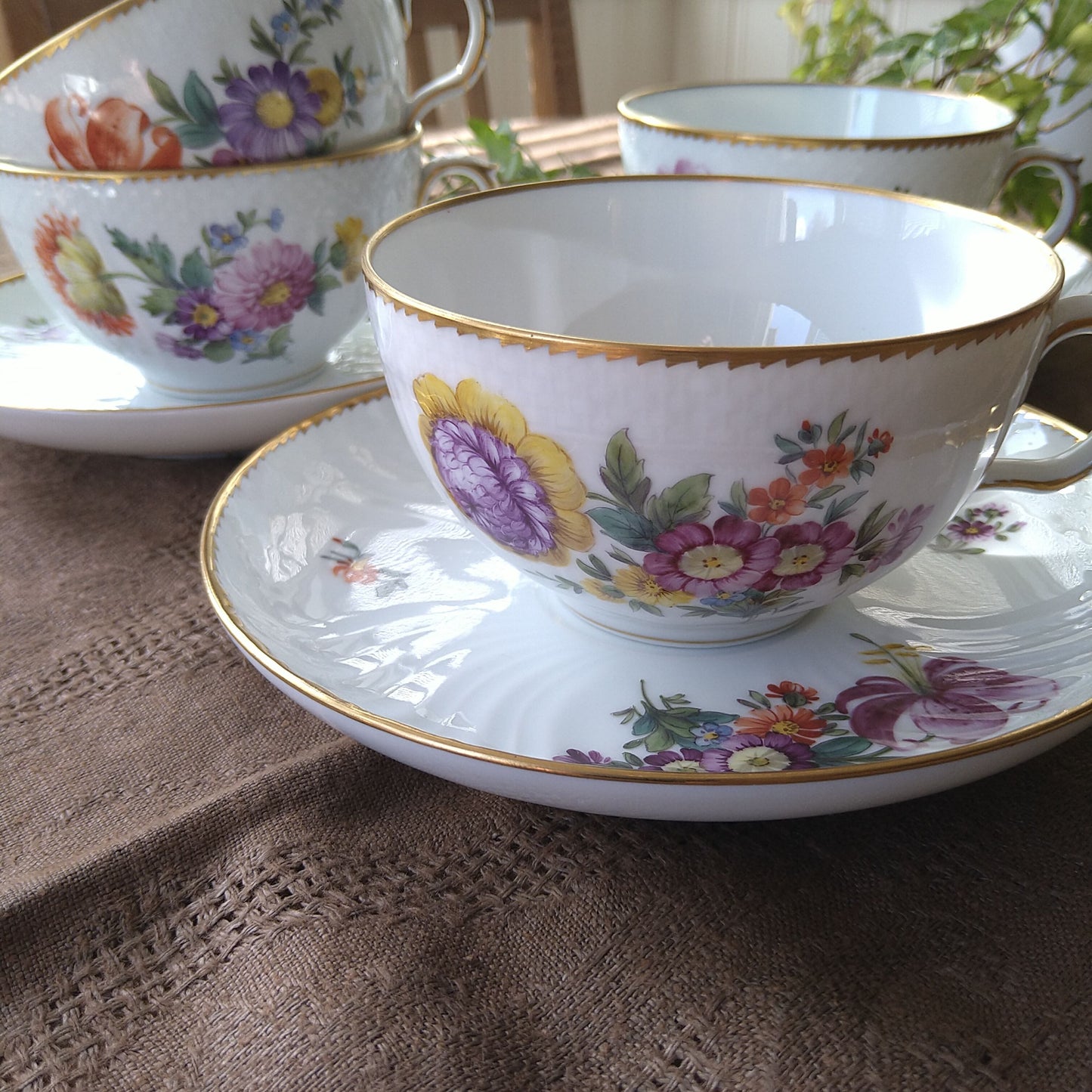1930年代～1960年代のRoyalCopenhagenサクソンフラワーのモーニングカップソーサー/SaxonFlowerMorningCupSaucer