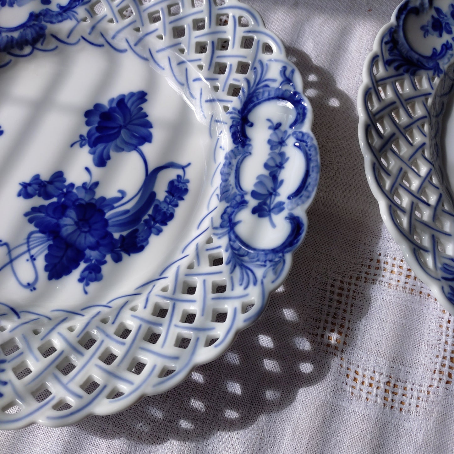 1969年～1974年のRoyalCopenhagenブルーフラワーのオープンワークのお皿は直径約23.7㎝D/BlueFlowerLacePlate