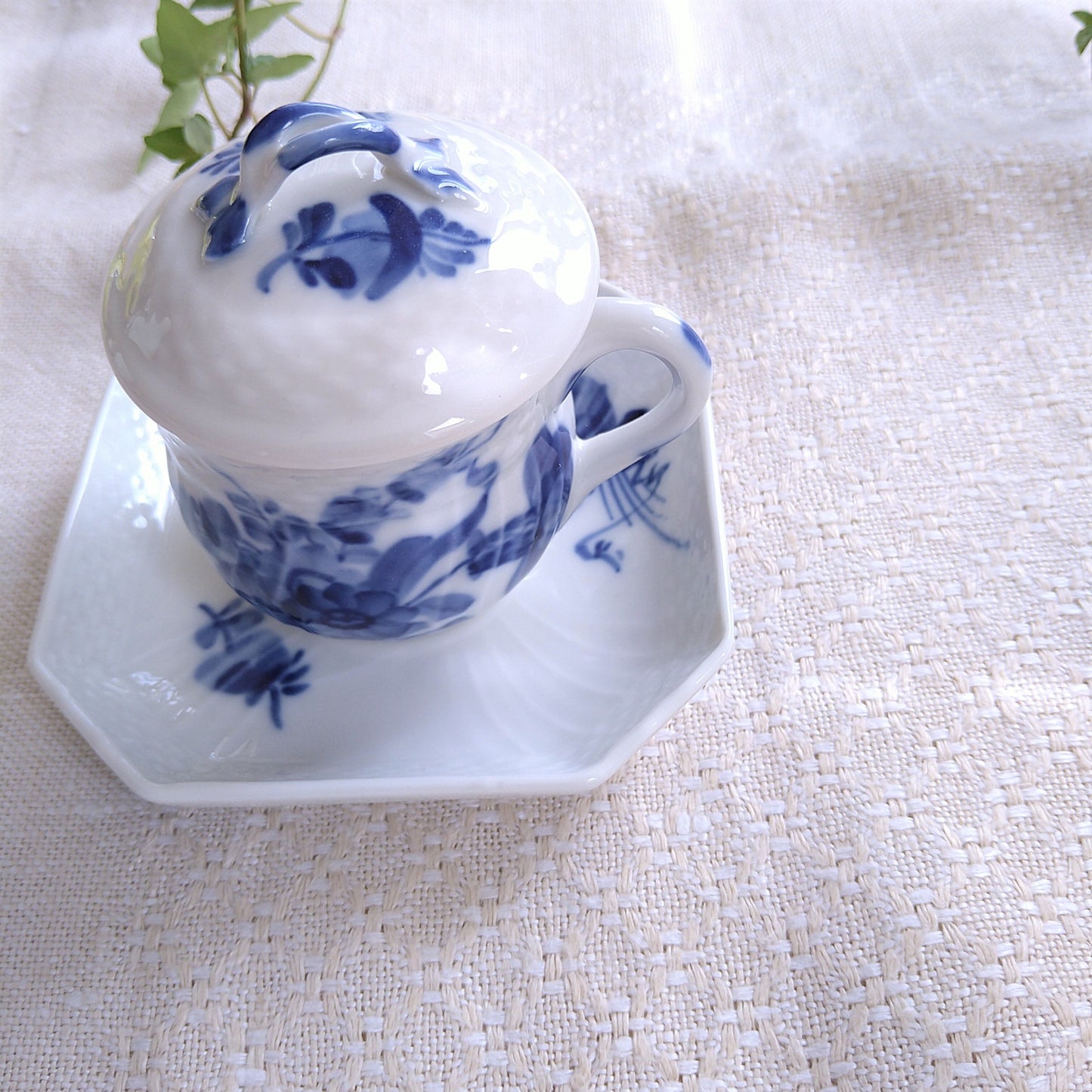 RoyalCopenhagenブルーフラワーカーブのカスタードカップソーサー1950年代～1970年代/Custard cup and saucer