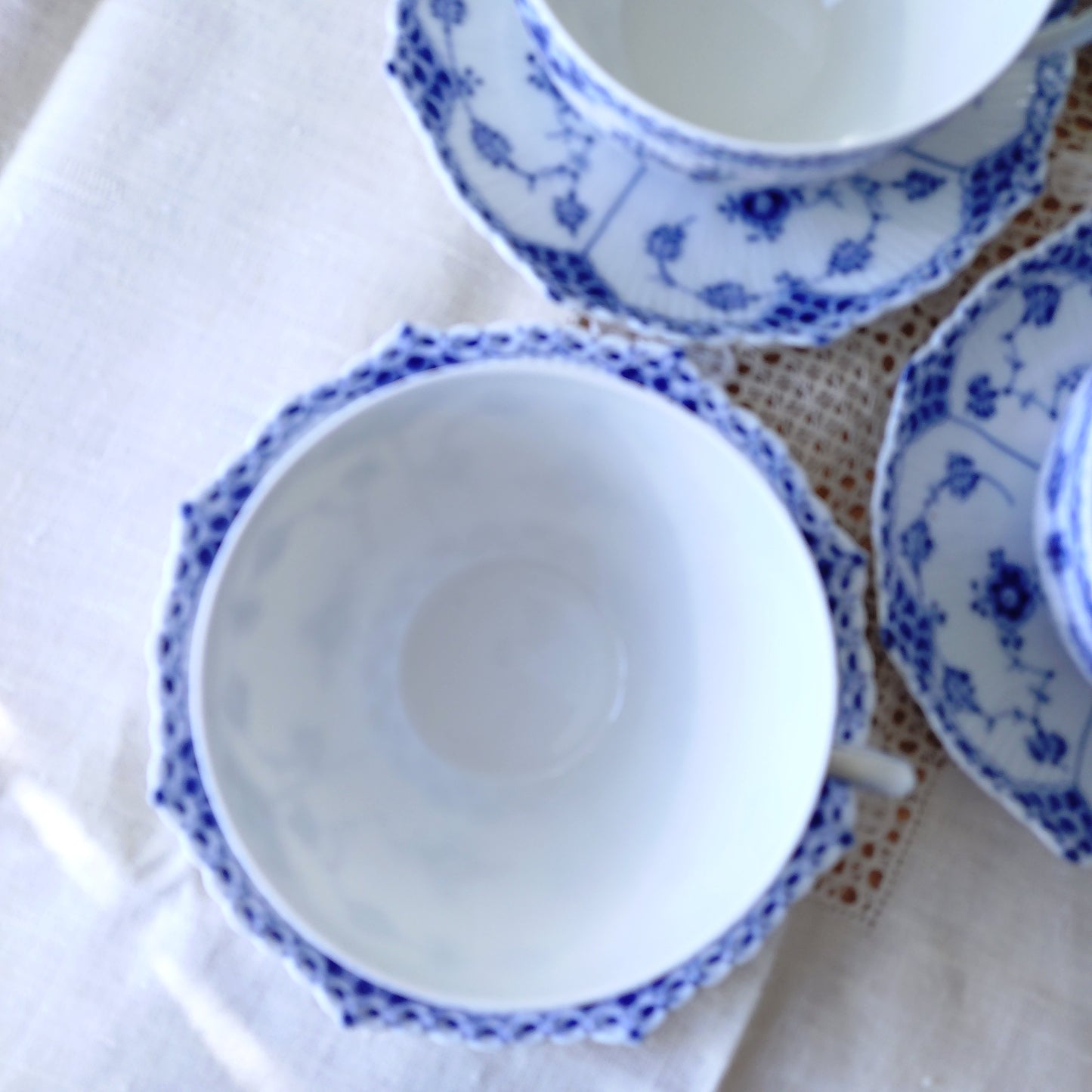 1950～1970年代RoyalCopenhagenフルレースのモーニングカップソーサー大きいです/Full Lace, Morning cup and saucer