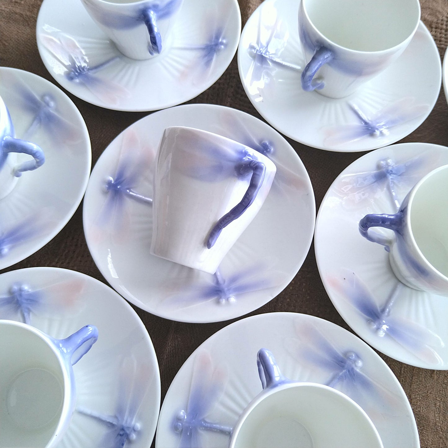 RörstrandロールストランドAlfWallanderデザイン、アールヌーヴォーのトンボのカップソーサー/Art Nouveau,Dragonfly,Cup and Saucer
