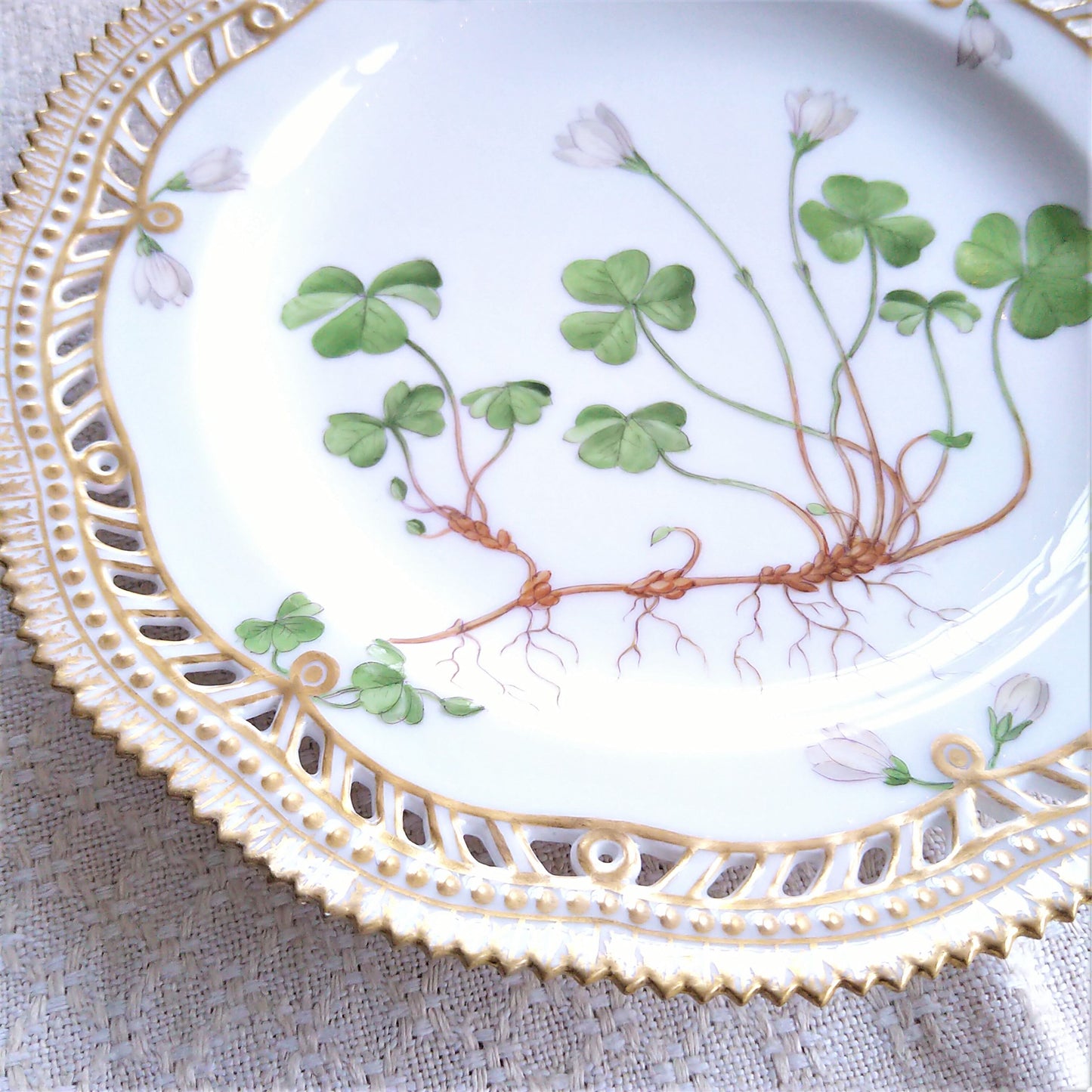 1900年代前半RoyalCopenhagenフローラダニカのレースプレート約22.5㎝/FloraDanicaLacePlate ca22.5cm