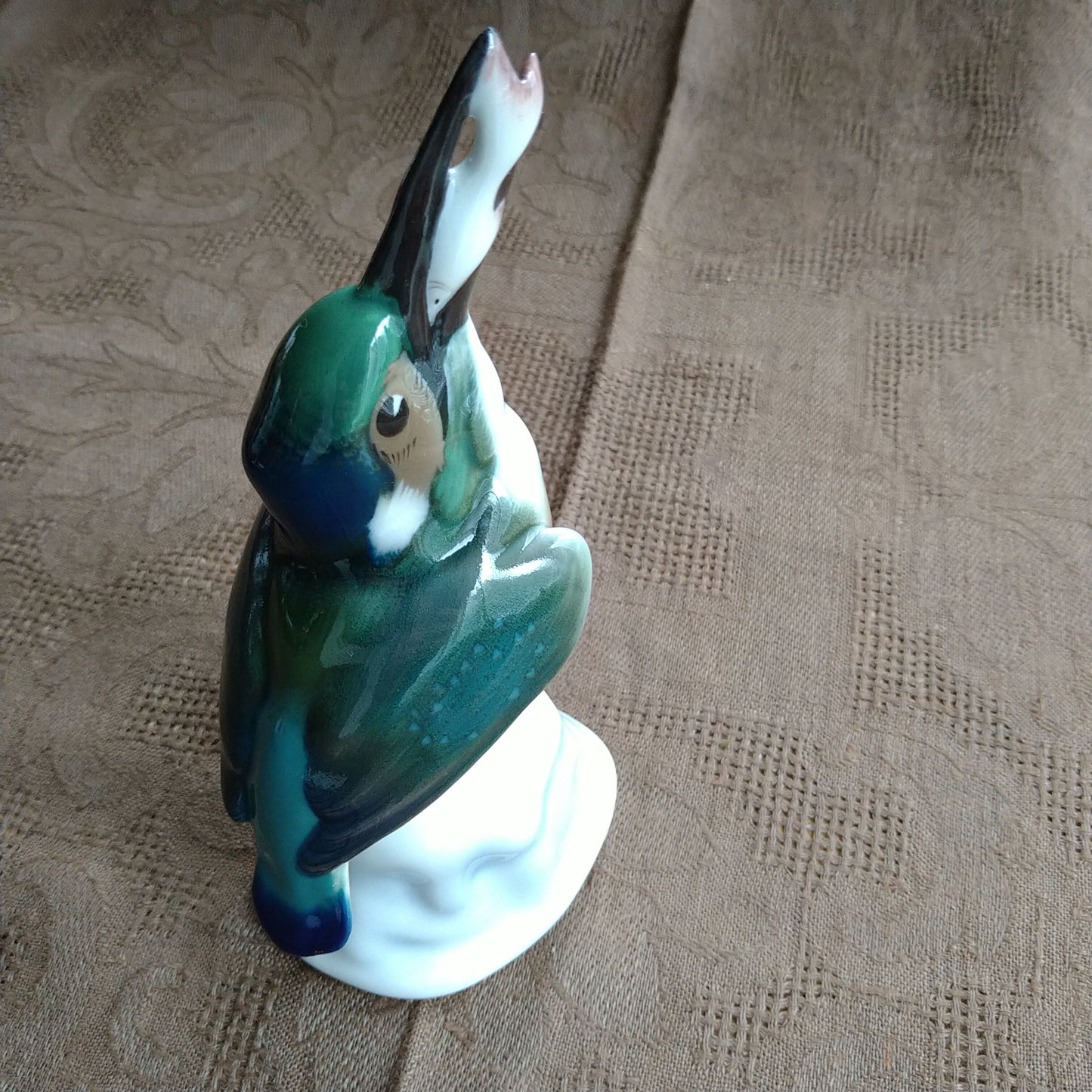 KPMベルリンの魚をくわえたカワセミ高さ約19㎝H/KPM Kingfisher with a fish
