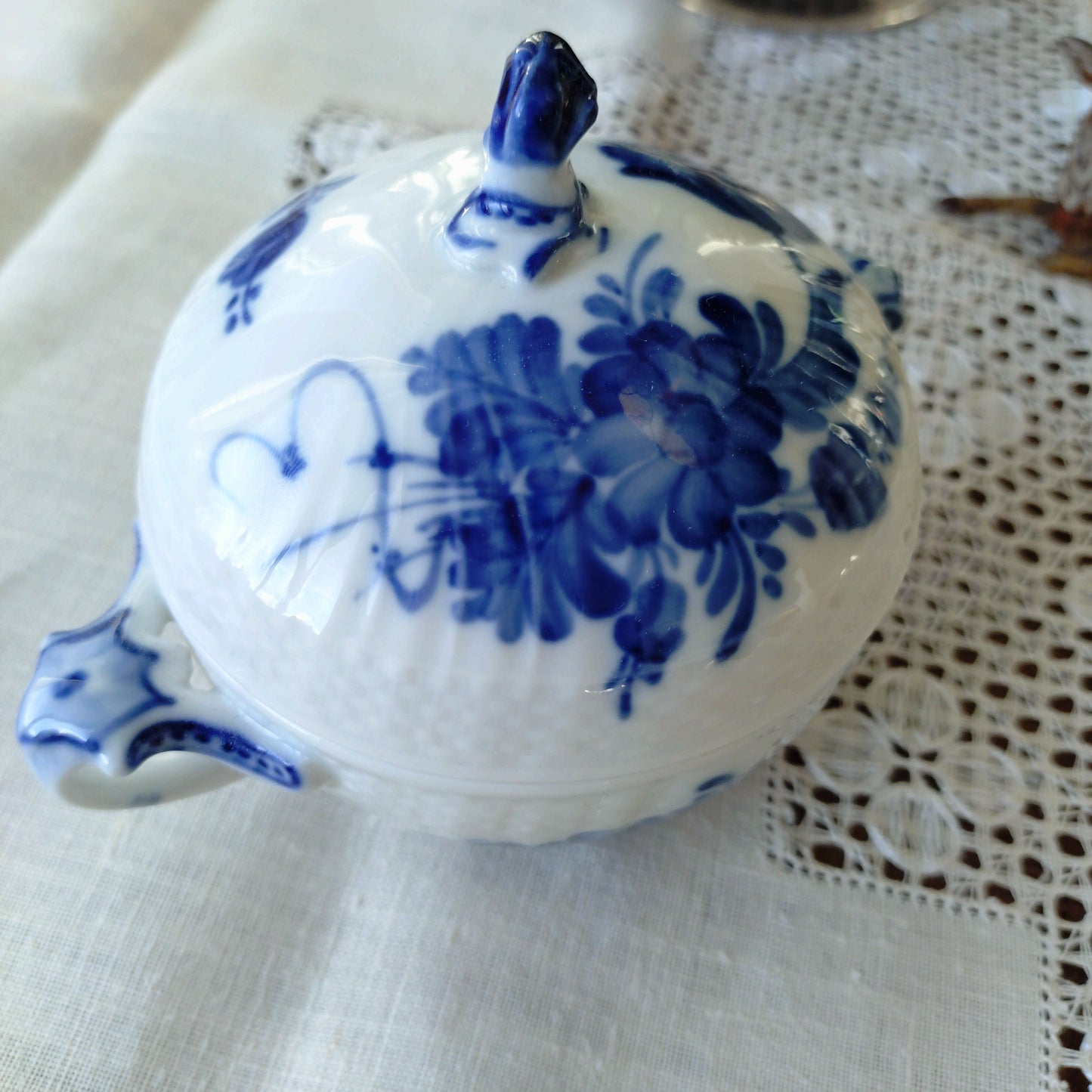 1969～1974年RoyalCopenhagenブルーフラワーカーブ把手付きシュガーポット高さ11.5㎝/BlueFlowerCurveSugarpot11.5cm H