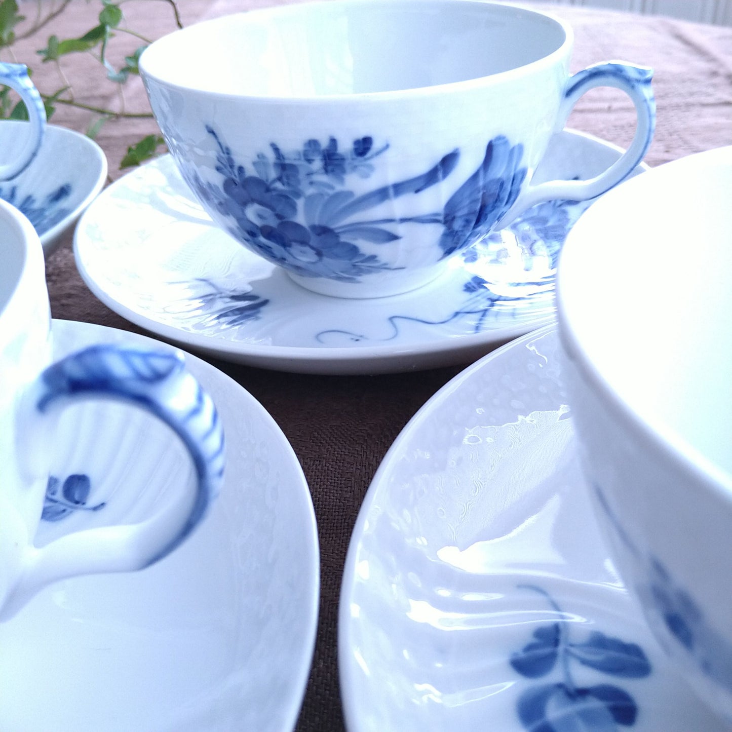 ブルーフラワーカーブ モーニングカップソーサー/BlueFlowerCurveMorningCupSaucer