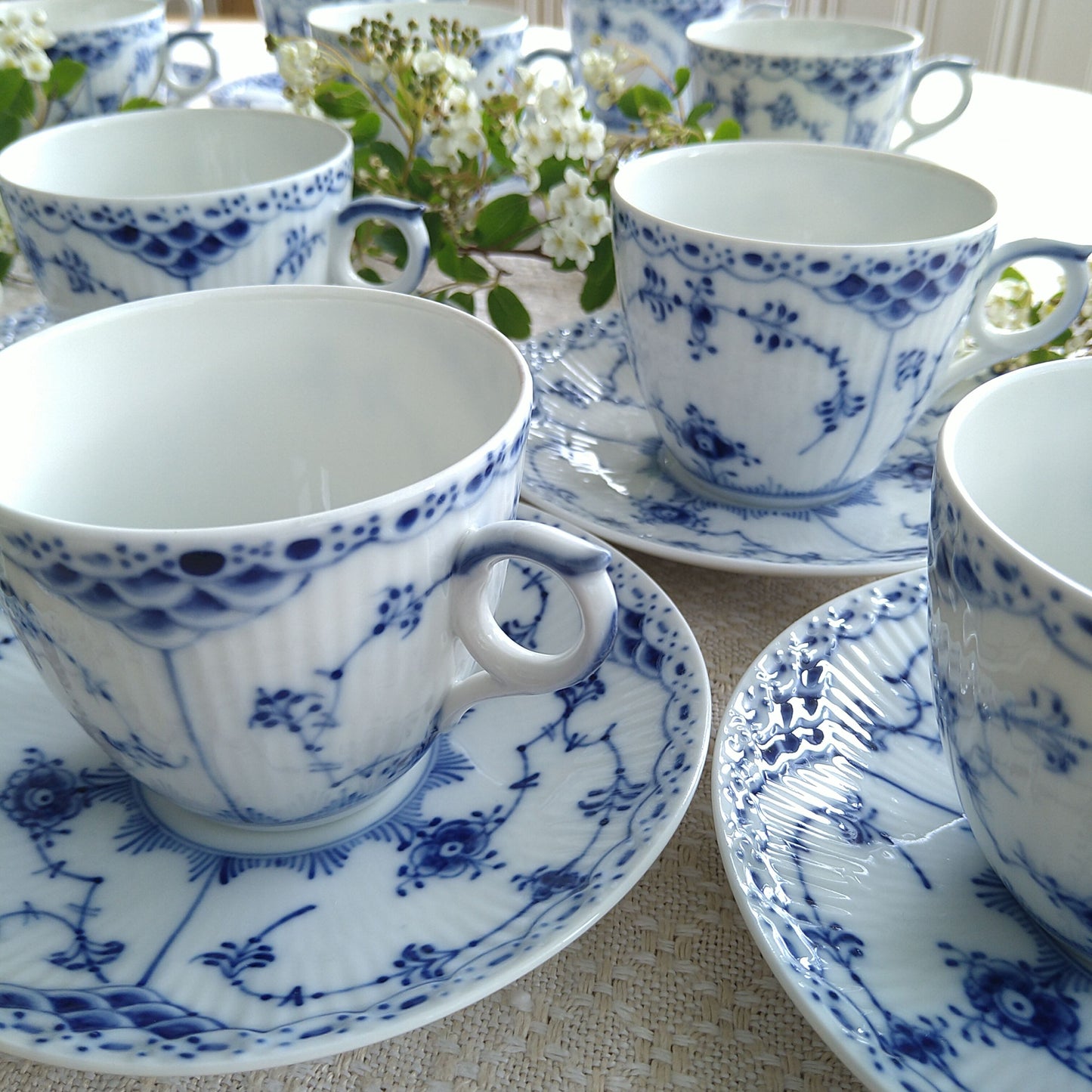 1960～1970年代のハーフレース型番756容量約190mlコーヒーカップソーサー/HalfLaceCupSaucer