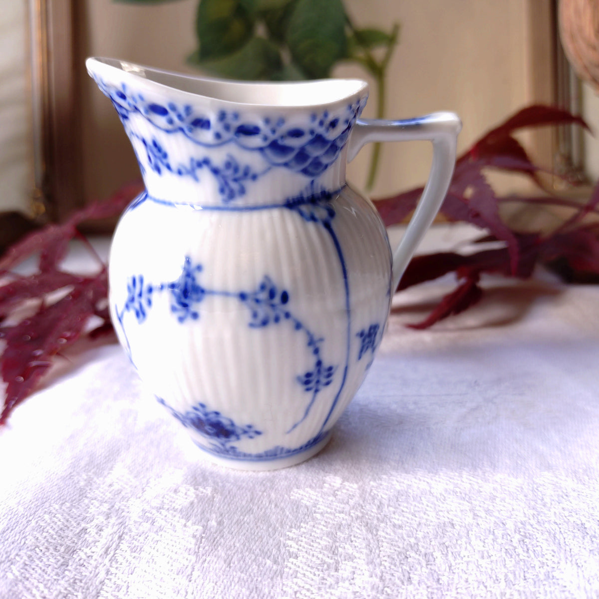 Royal Copenhagen Small Half Lace Creamer/Milk Pitcher, approx. 8.2 cm H