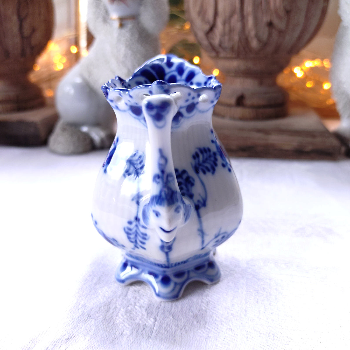 1980～1984年RoyalCopenhagenブルーフルーテッドフルレースのミルクピッチャー高さ8.3㎝/Full Lace Creamer