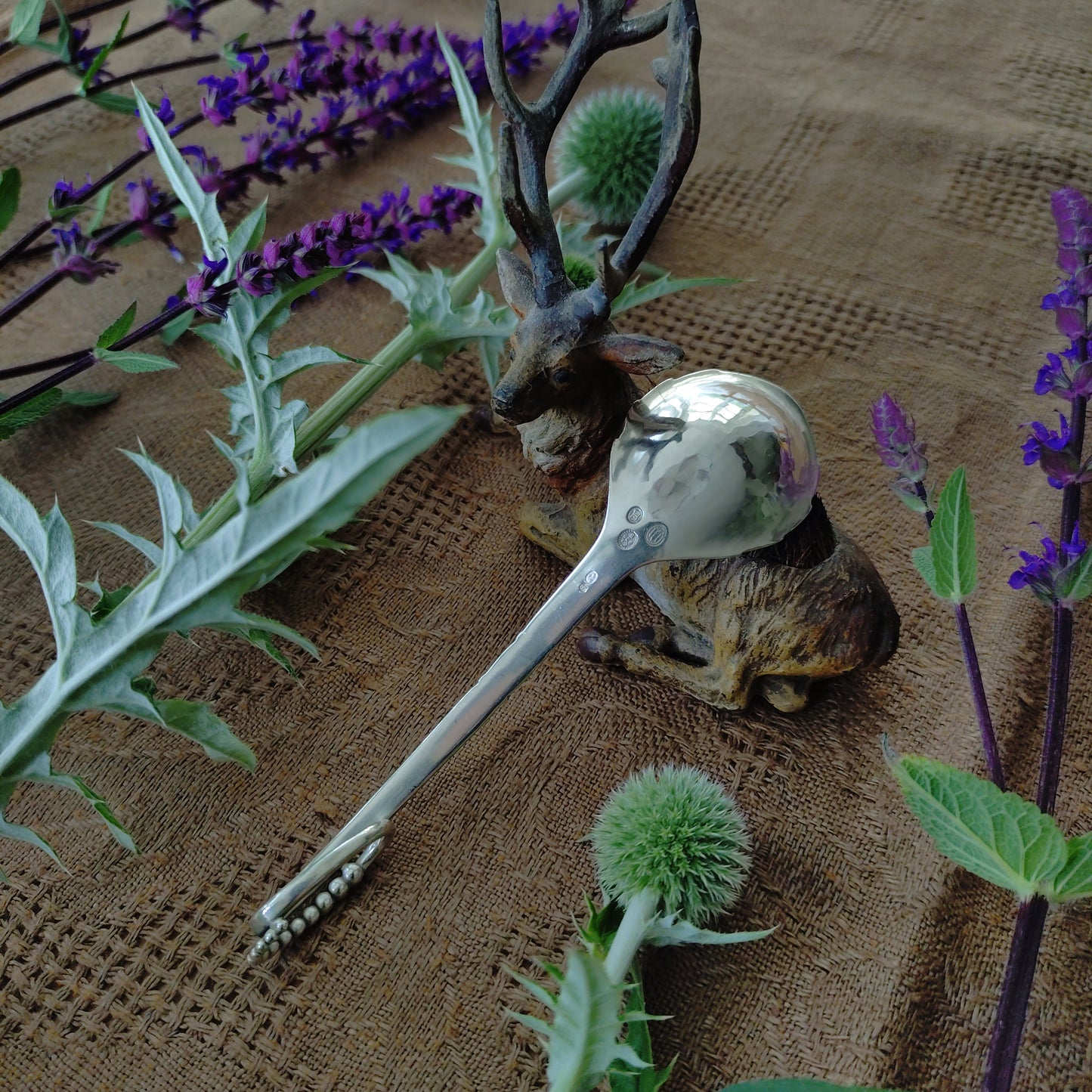 GeorgJensen1928年デンマークシルバー830のジャム/シュガースプーンは重さ19g長さ約12㎝L