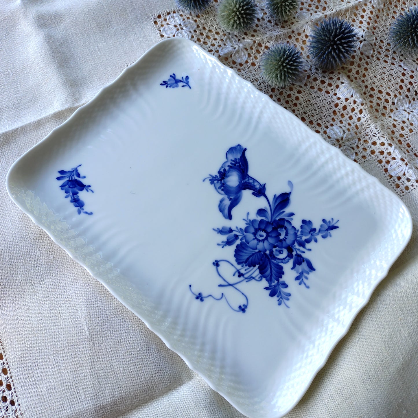 RoyalCopenhagenブルーフラワーカーブの長方形トレイ27.5㎝×２１