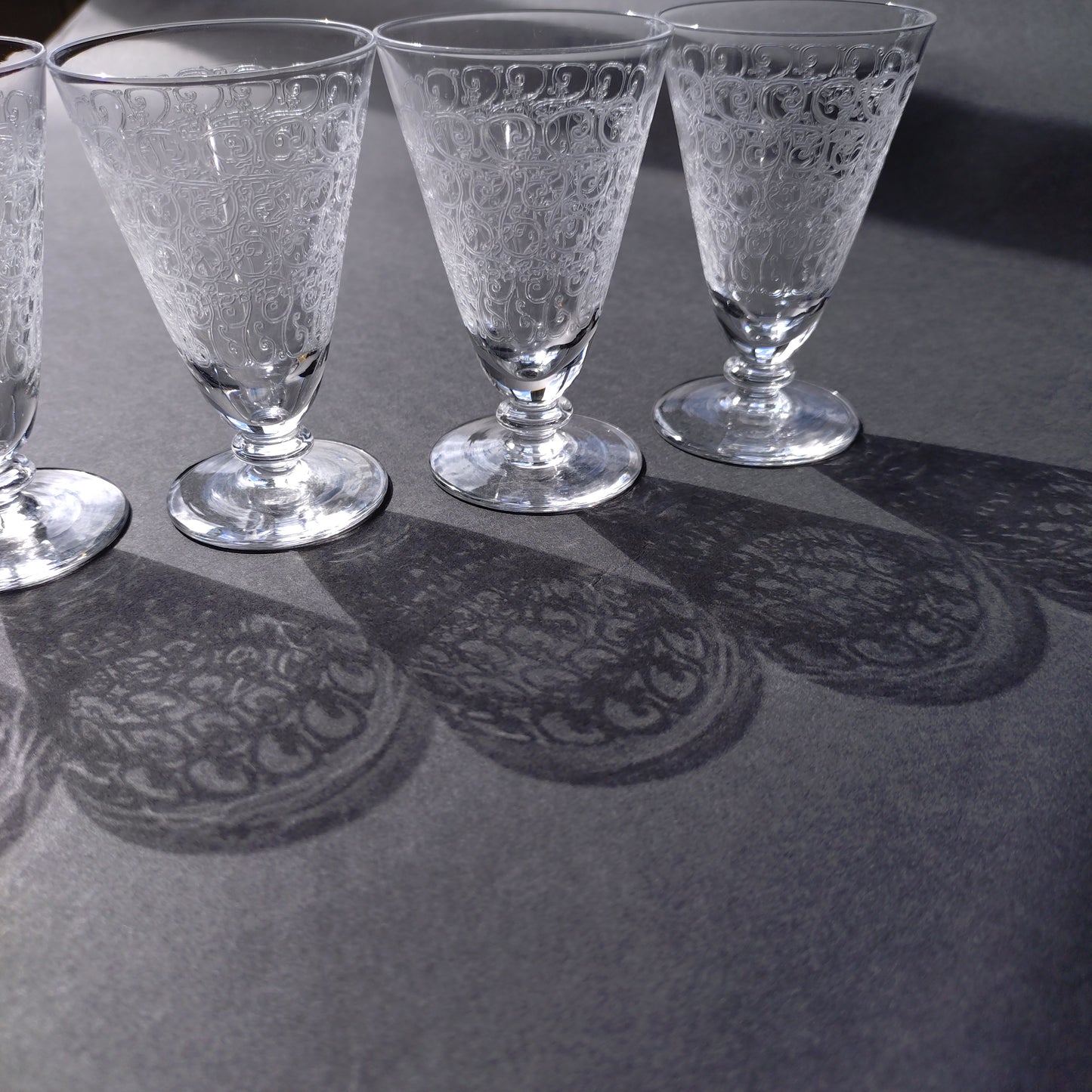 リキュールグラス5個セット オールドバカラ/OldBaccarat 高さ約8.3cmH, 5cmD