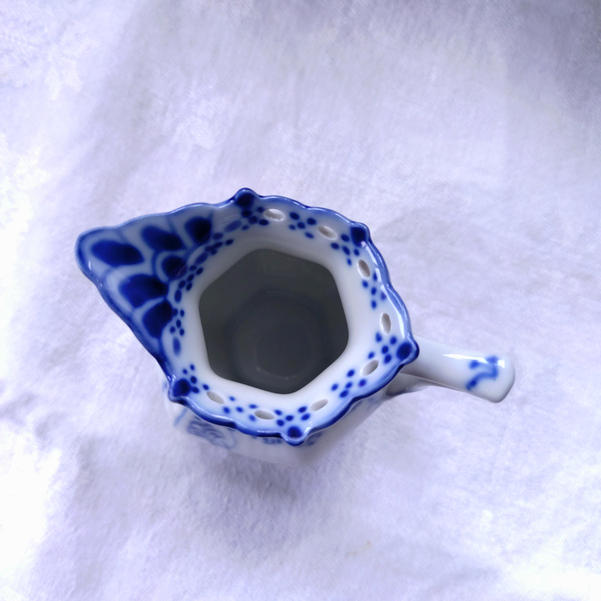 1980～1984年RoyalCopenhagenブルーフルーテッドフルレースのミルクピッチャー高さ8.3㎝/Full Lace Creamer
