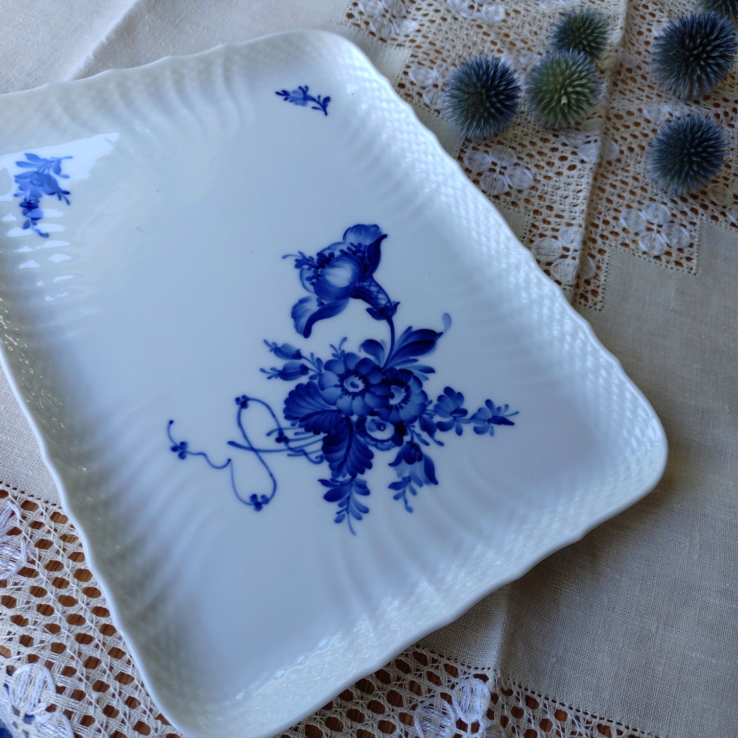 RoyalCopenhagenブルーフラワーカーブの長方形トレイ27.5㎝×２１