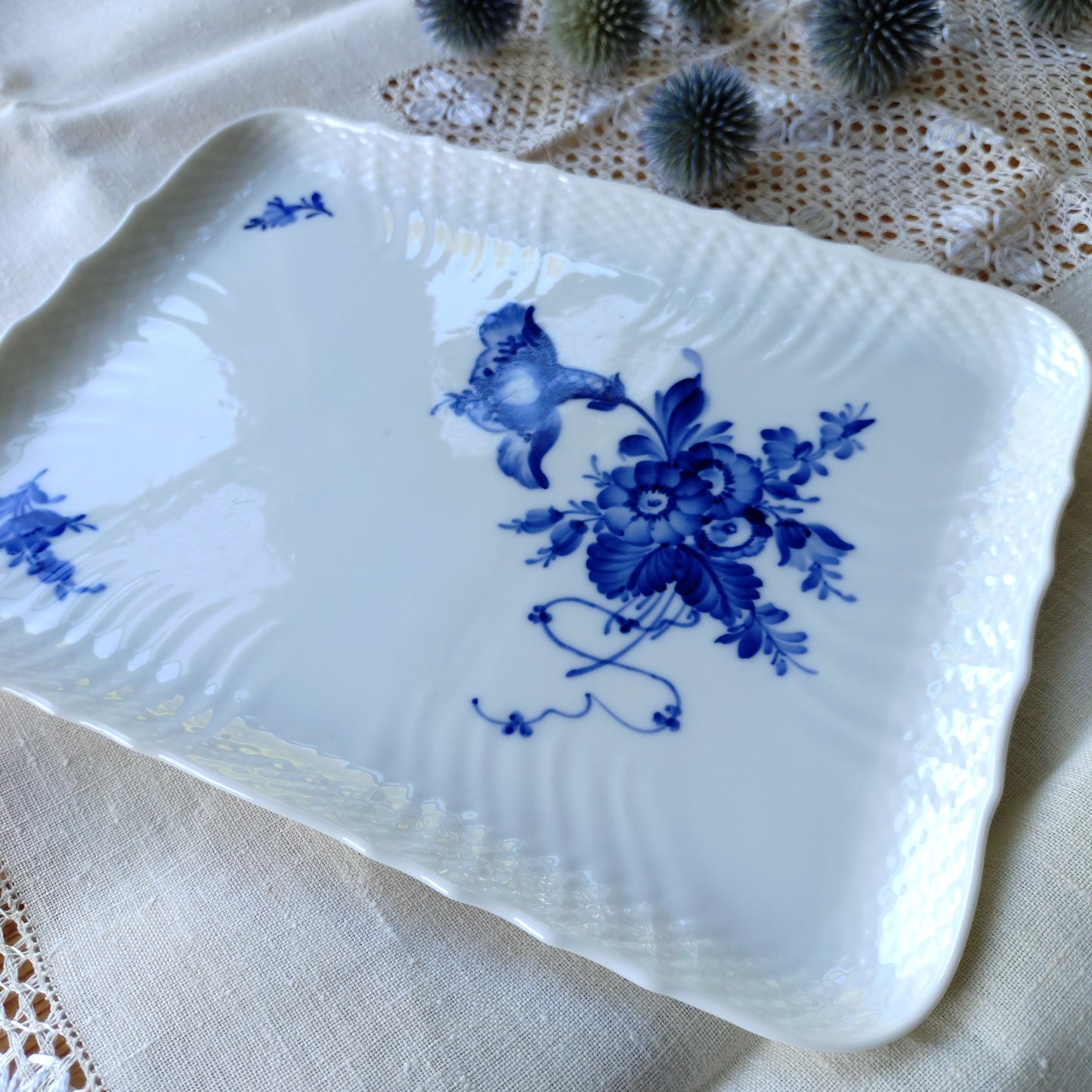 RoyalCopenhagenブルーフラワーカーブの長方形トレイ27.5㎝×２１