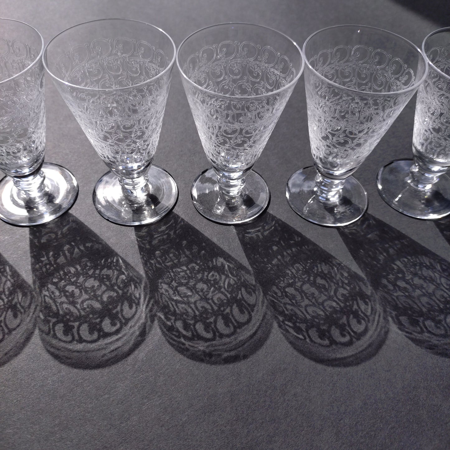 リキュールグラス5個セット オールドバカラ/OldBaccarat 高さ約8.3cmH, 5cmD