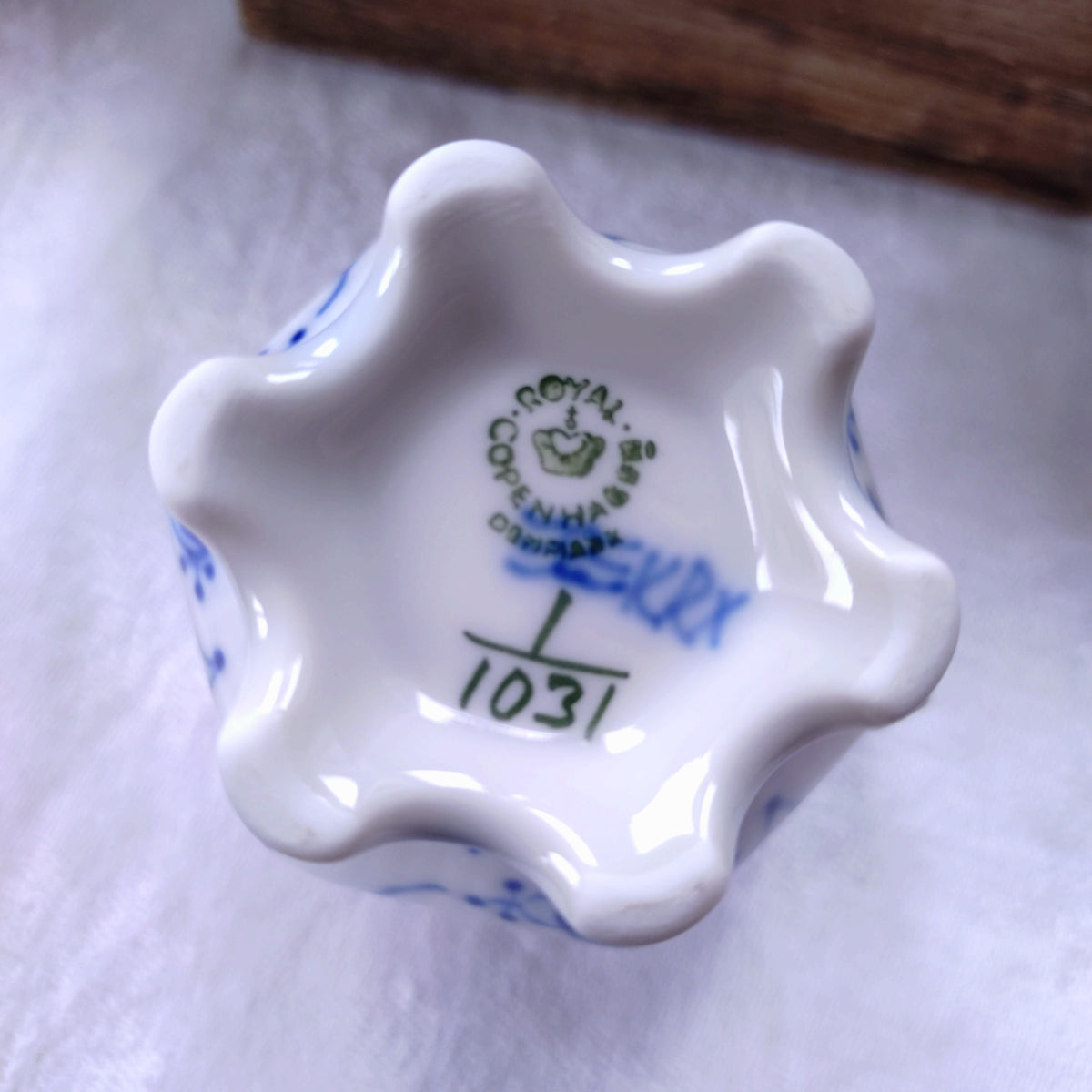 1980～1984年RoyalCopenhagenブルーフルーテッドフルレースのミルクピッチャー高さ8.3㎝/Full Lace Creamer